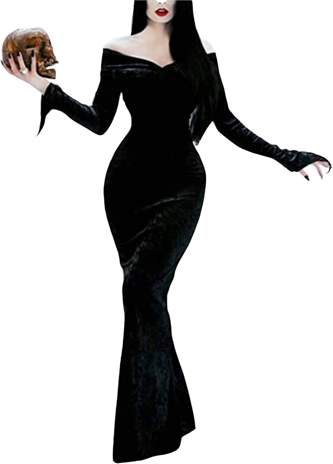 LVCBL Women Halloween Carnival Party Dresses Gothic Slim Thin Cocktail Formal Ou...