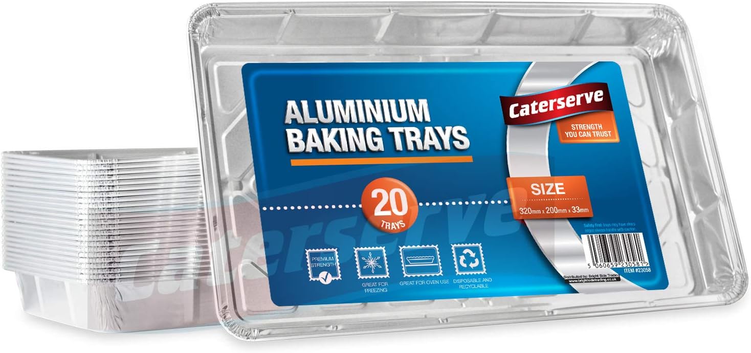 Aluminium Foil Trays Containers for Baking Cooking Freezing and Storing Tray Siz...