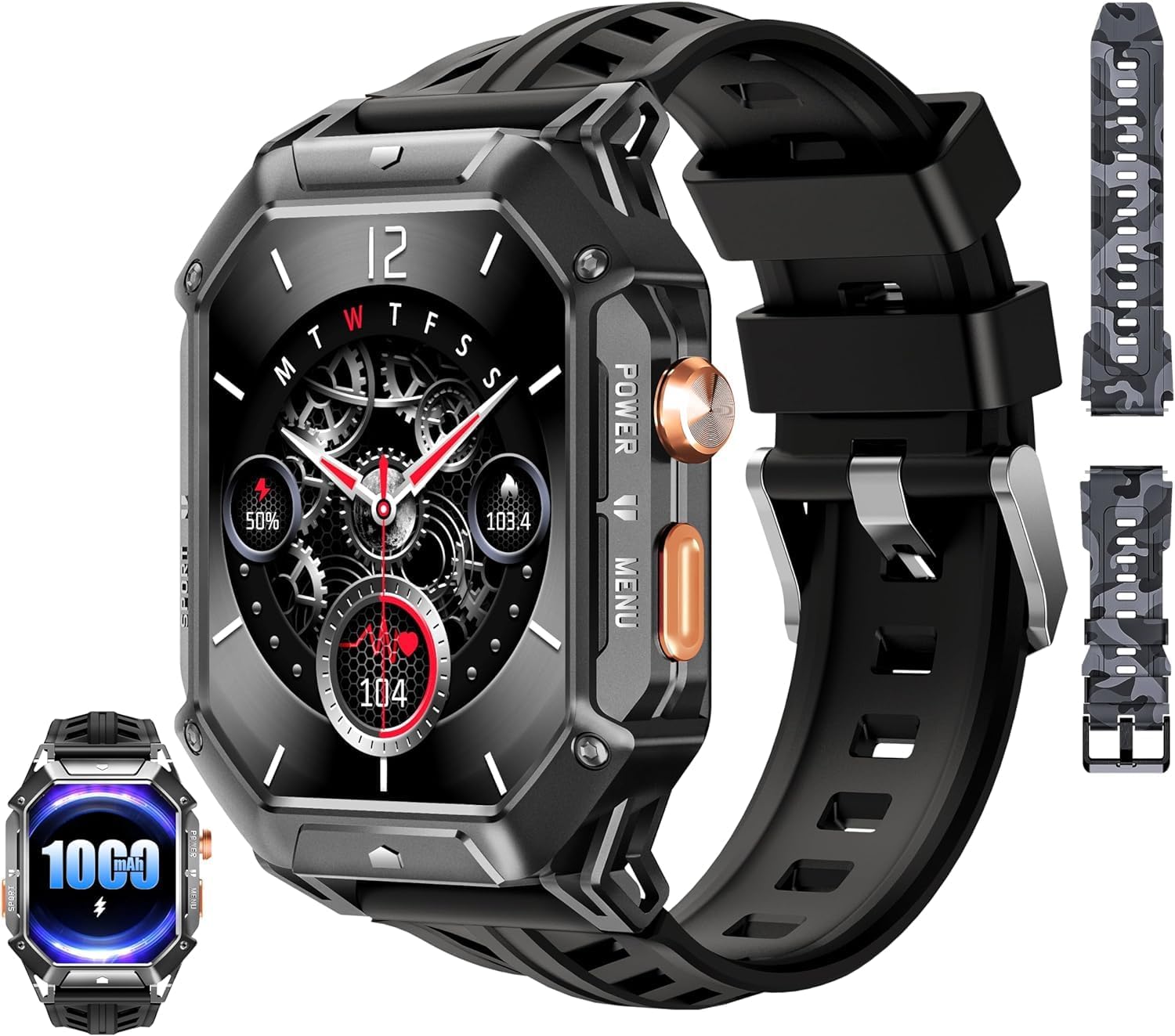OUKITEL BT80 Smart Watch, Special Smartwatch for Men with 1000 mAh Battery, Inno...