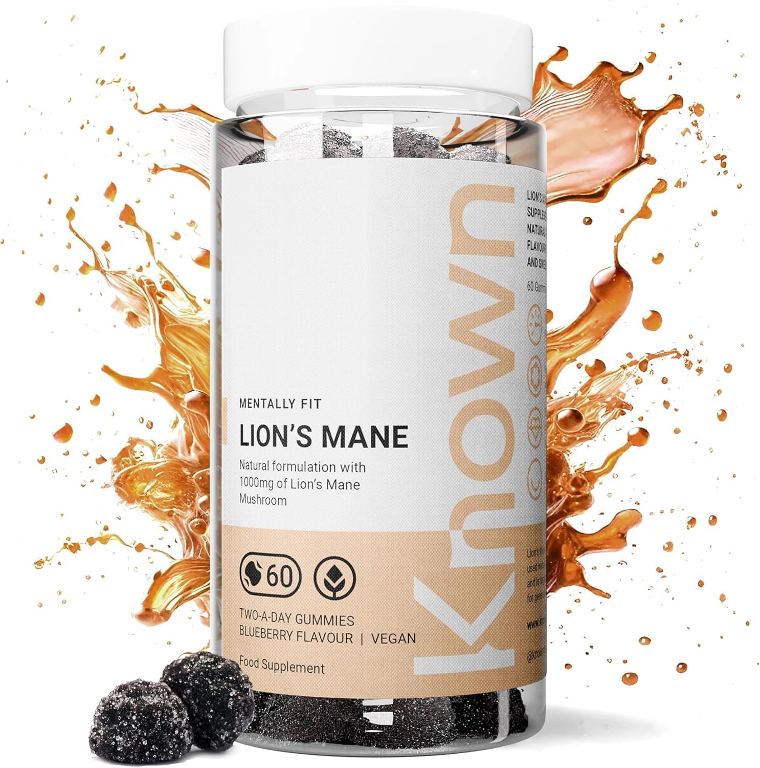 Lions Mane 1,000mg Mushroom Gummies by Known | Nootropic Supplement for Cognitio...