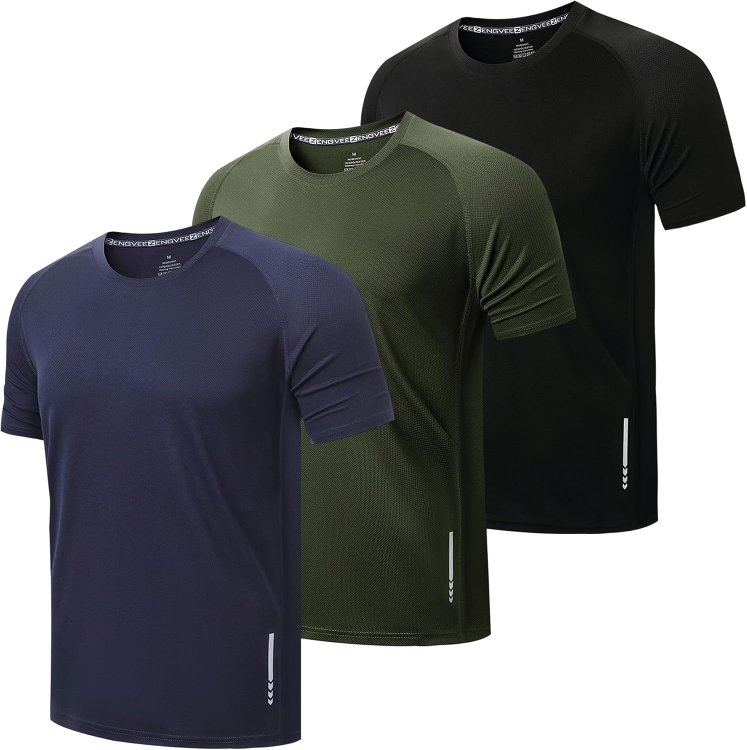 ZENGVEE 1/3 Pack Gym Shirts Men Dry Fit Short Sleeve Sport T-Shirts Breathable M...