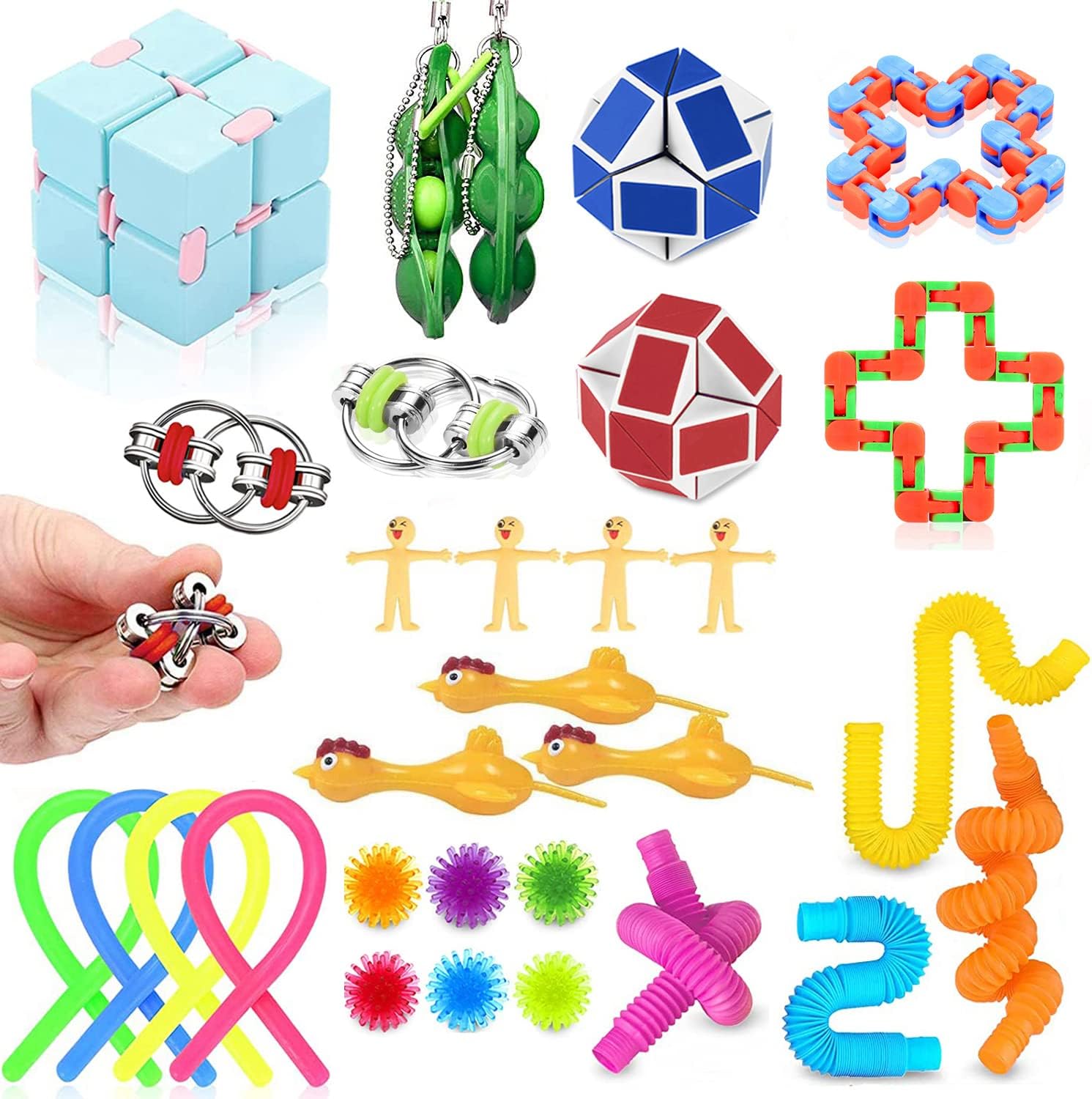 Nestling Fidget Toys Pack, 30 Pcs Toy Set, Stress Anxiety Relief Set for ADD OCD...