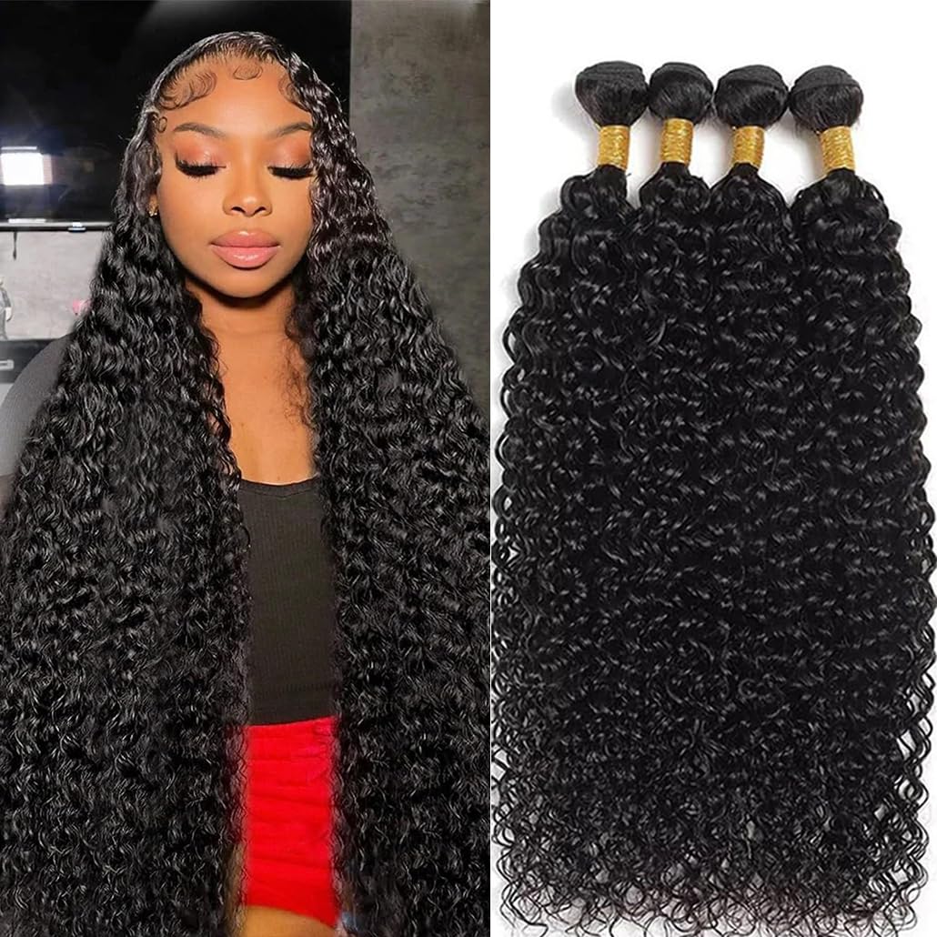 Water Wave Human Hair Bundles (20 22 24 26) Burmes...
