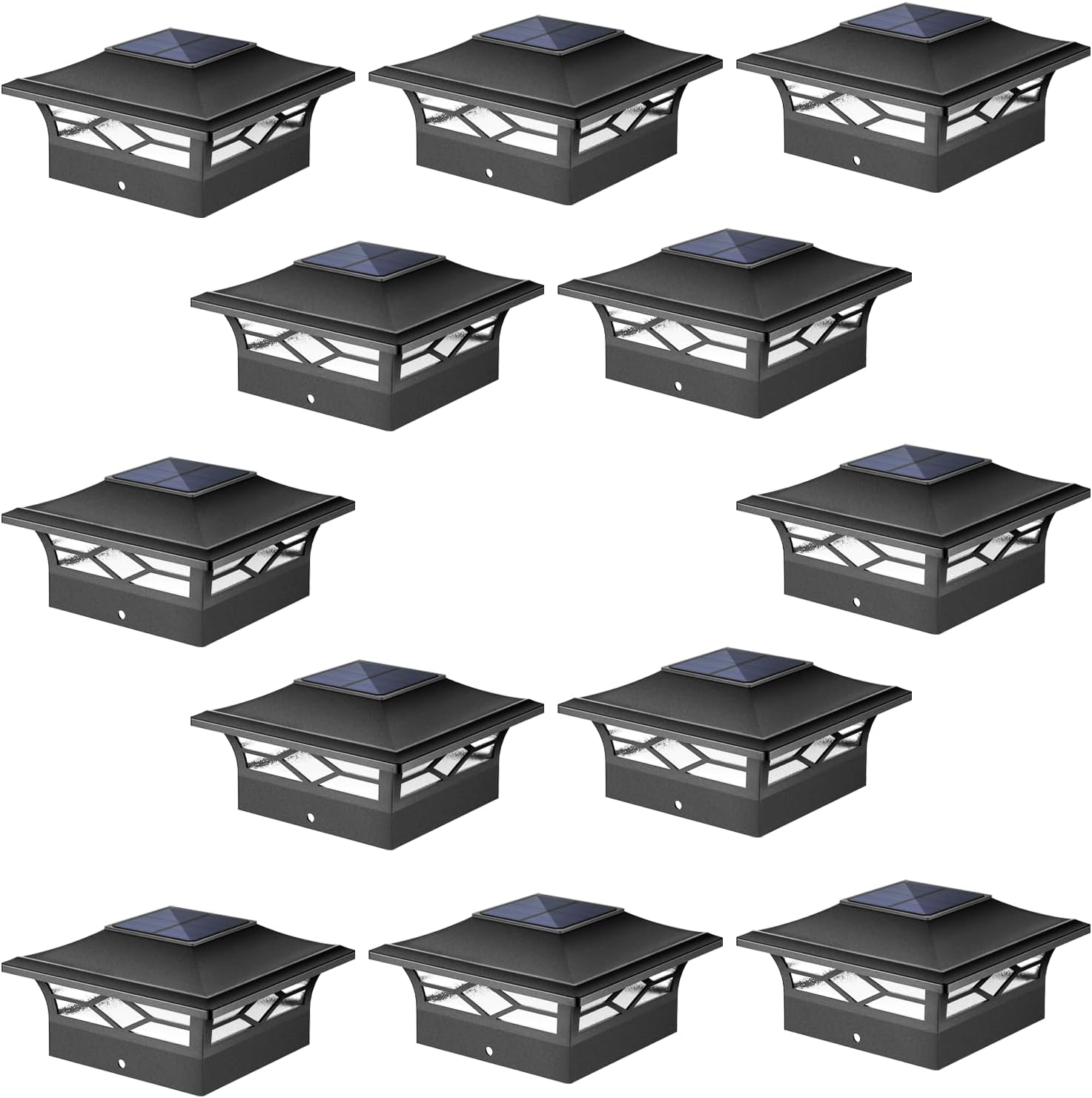 Solar Post Cap Lights Outdoor 12pack, Waterproof S...