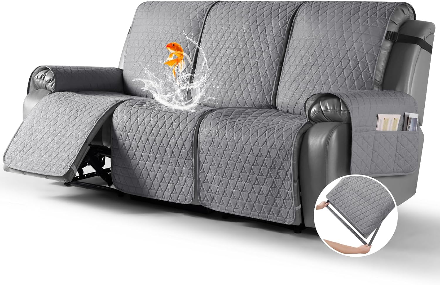 TAOCOCO 100% Waterproof Recliner Sofa Cover-Non Slip Split Couch Covers for Recl...