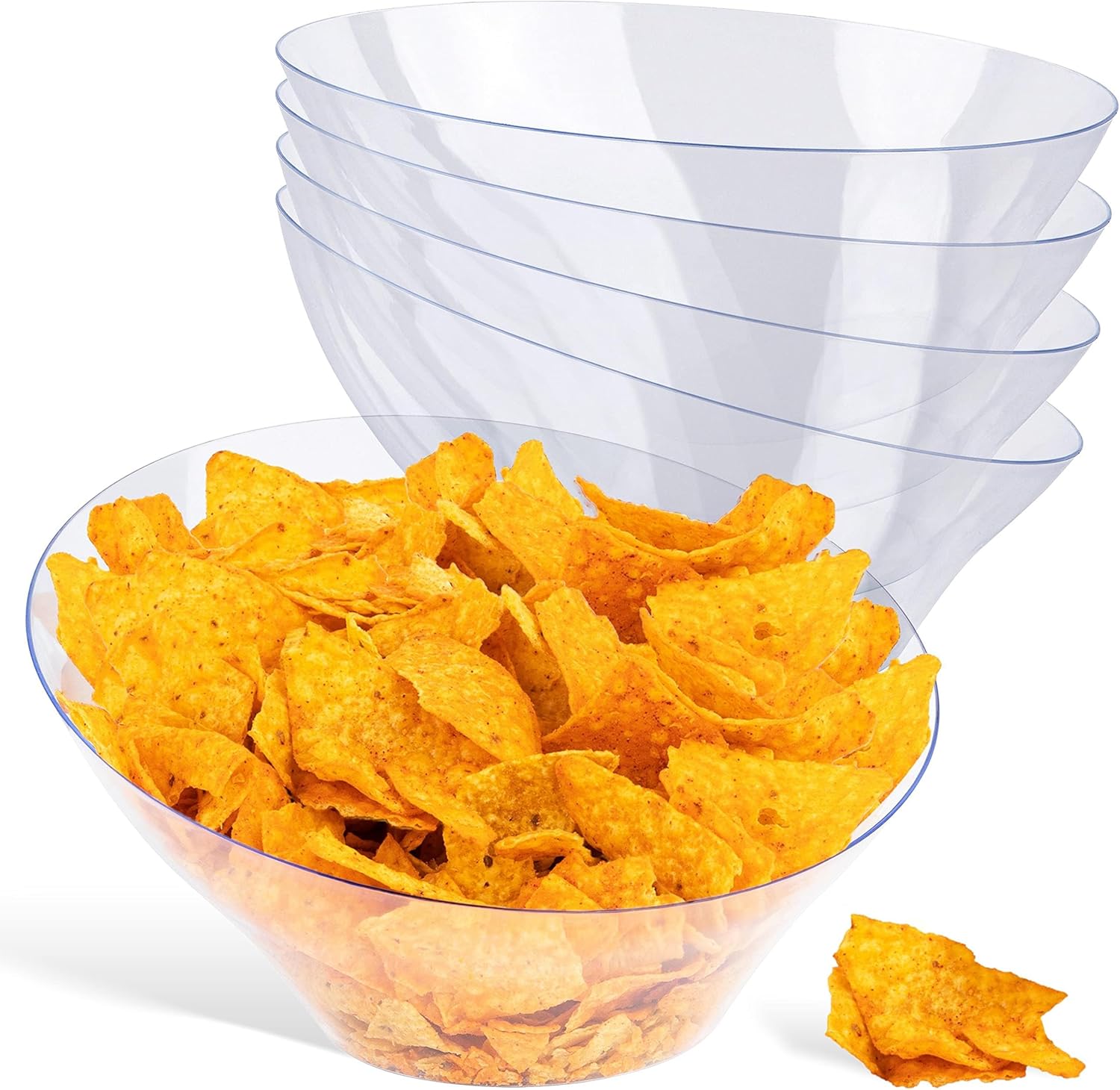 54oz Clear Plastic Serving Bowls, Special Disposable Candy Dishes for Buffet, In...