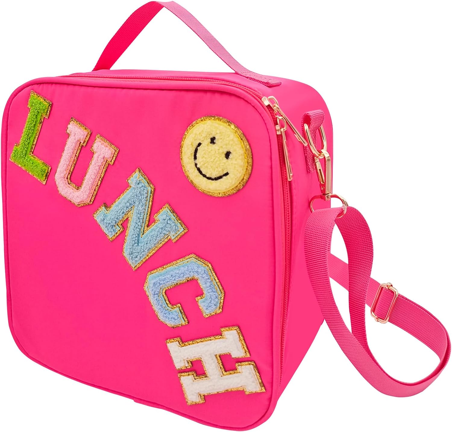 Insulated Lunch Bag, Special Nylon Preppy Lunch Box with Adjustable Shoulder Str...