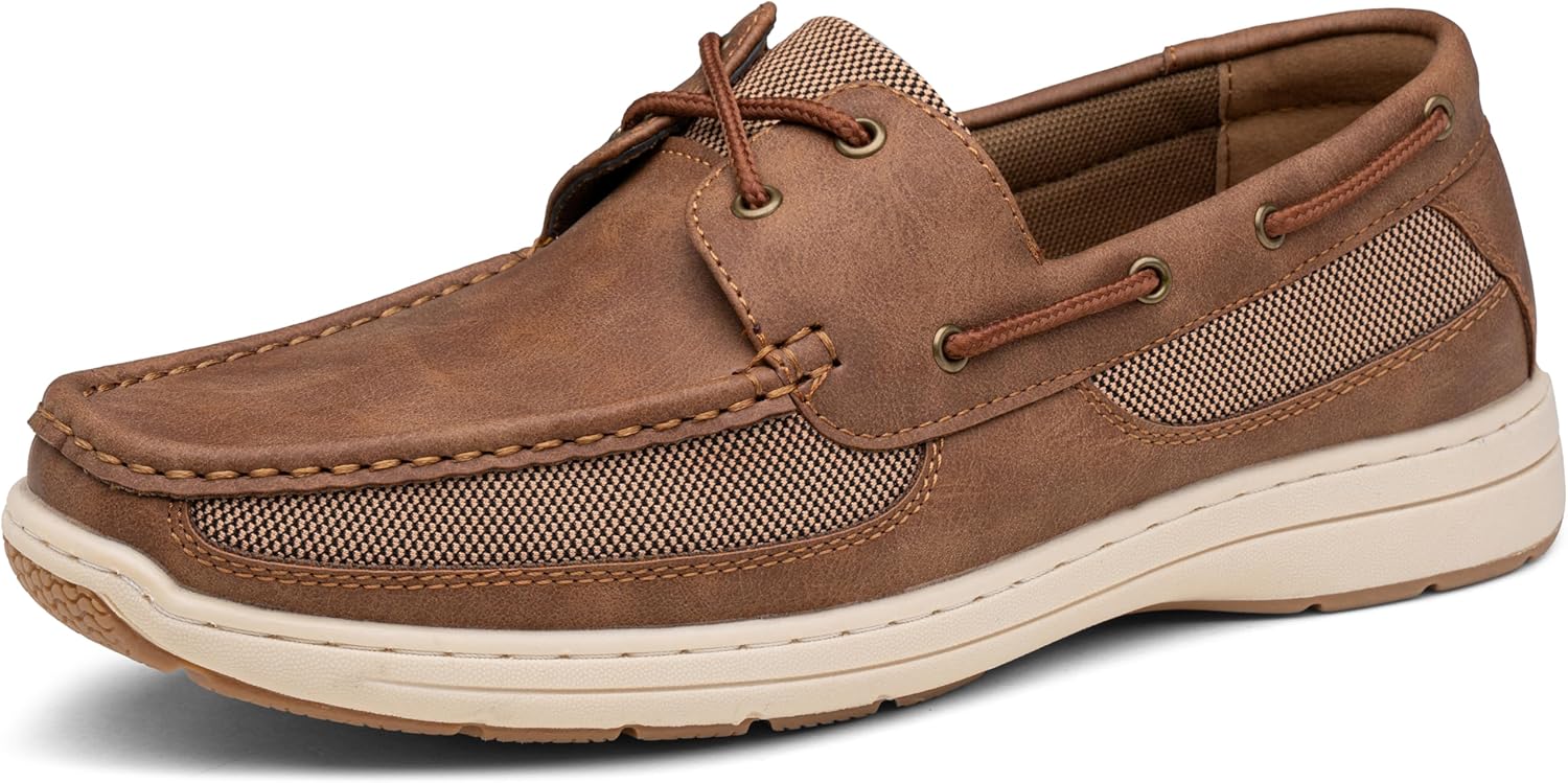 Vostey Men's Boat Shoes Slip On Stylish Casual Loafers Deck Shoes for Men 9 Dark...
