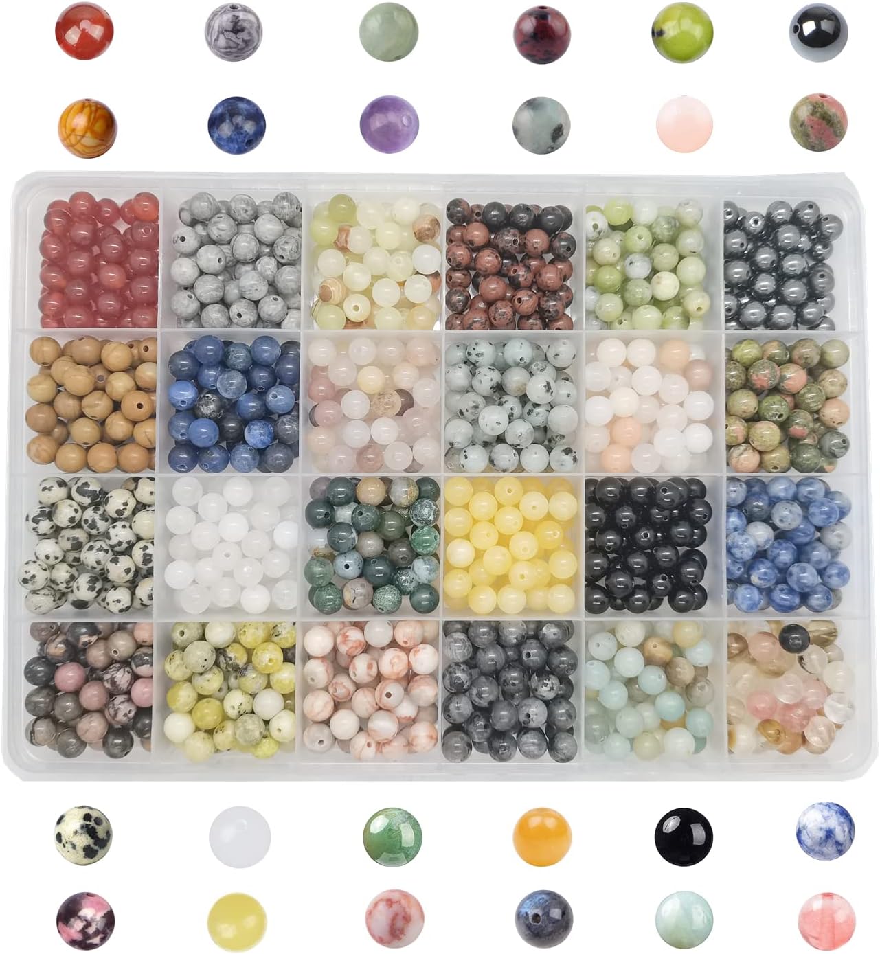 960pcs Natural Stone Beads Crystals, Special Genuine Real Stone Beading for DIY...