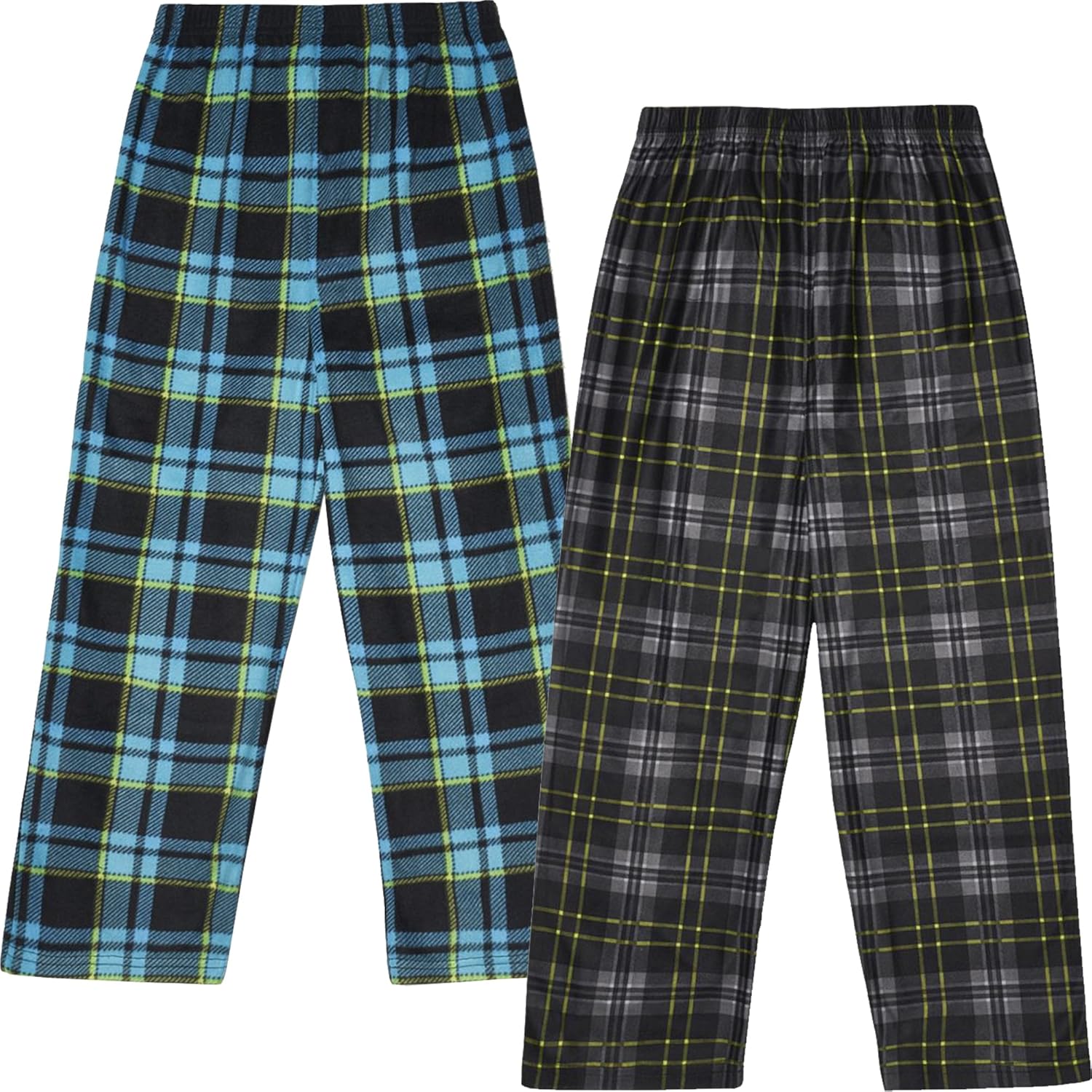 Mad Dog 2 Pack Boys Pajama Pants - Soft Fleece PJ Bottoms for Kids - Buffalo Pla...