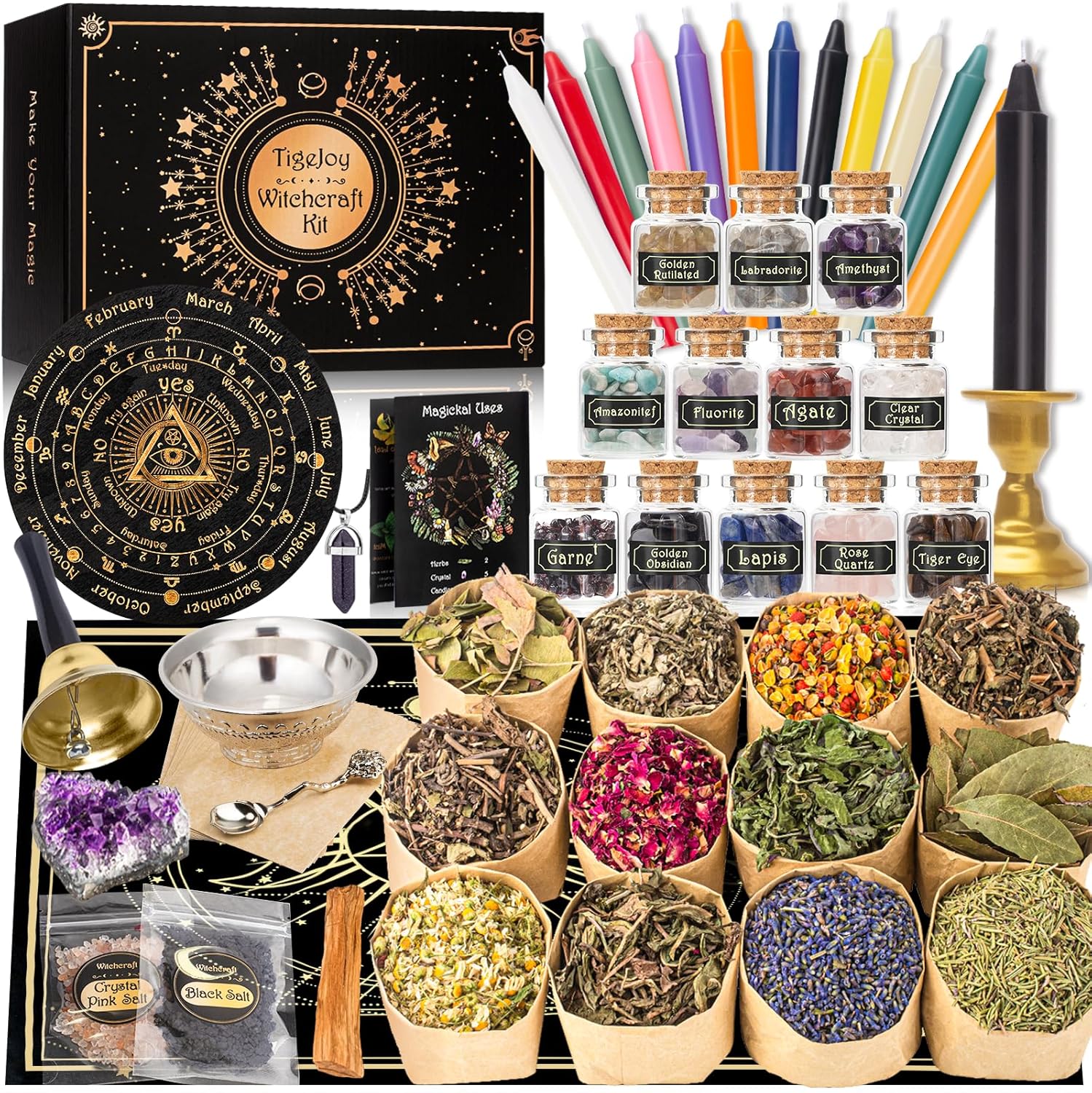 Witchcraft Supplies Kit, Special Witch Stuff Spell Kit With 60PCS, Innovative Wi...