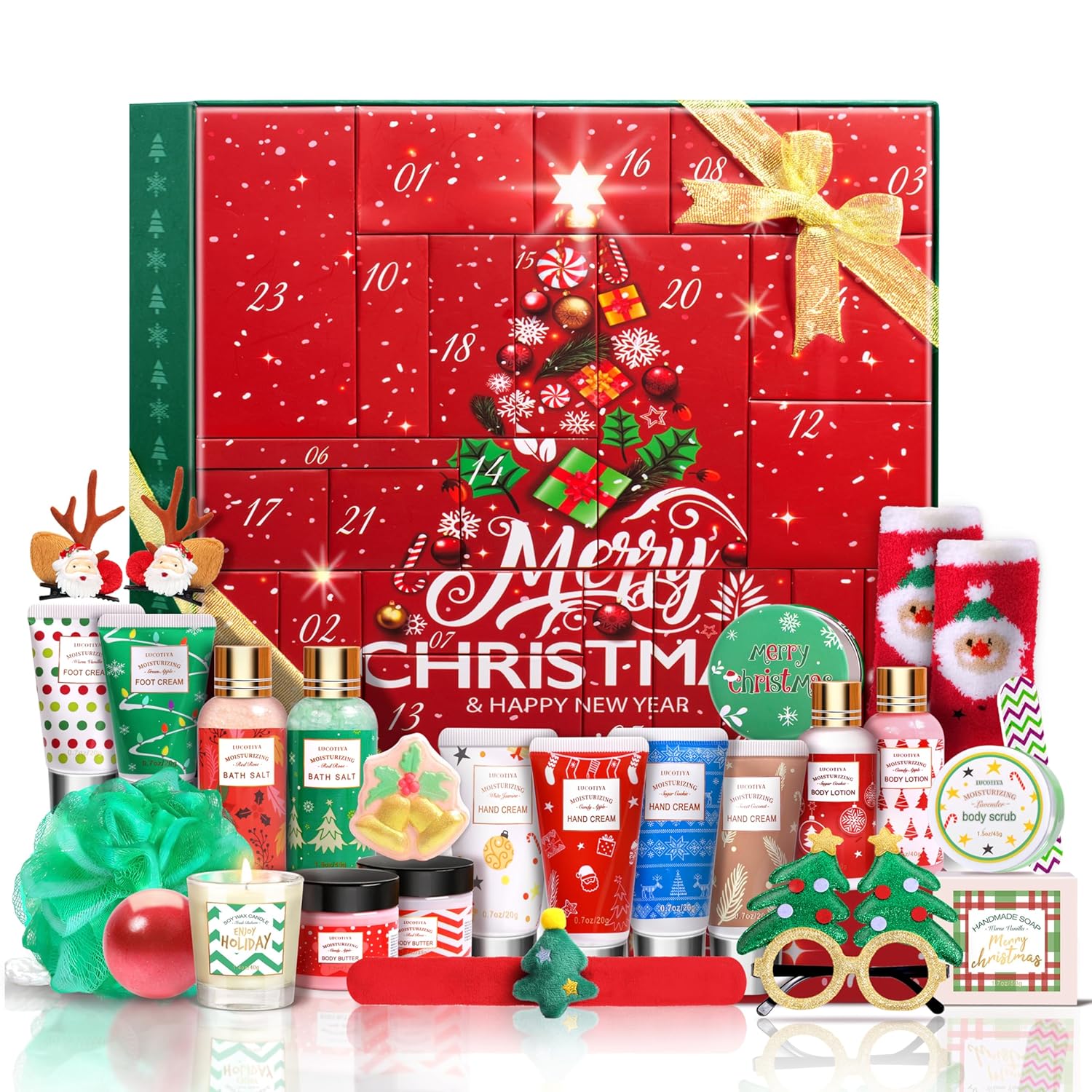 LUCOTIYA Advent Calendar 2024-24 Days of Beauty Advent Calendar, Bath and Body G...