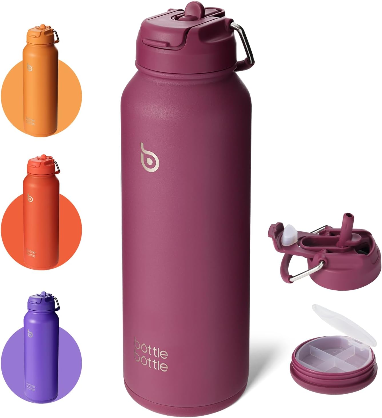 BOTTLE BOTTLE Insulated Water Bottle with Straw 11...