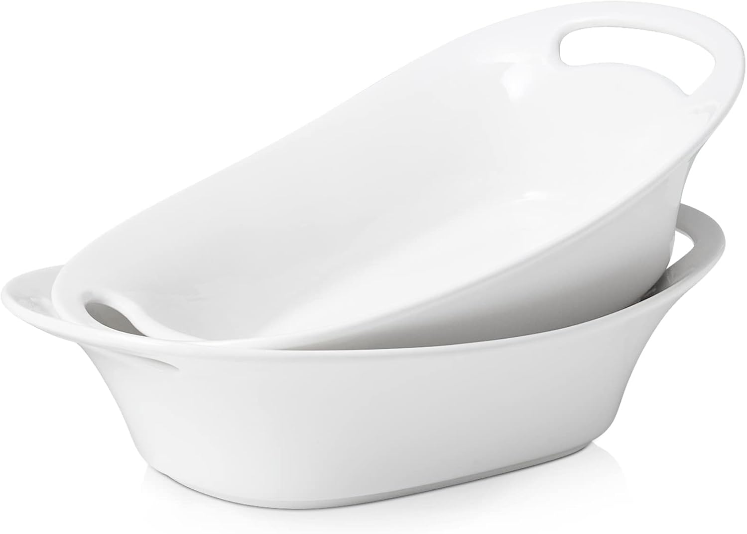 DOWAN Large Serving Bowls with Handles, 2 Quarts Oval Serving Platter for Turkey...