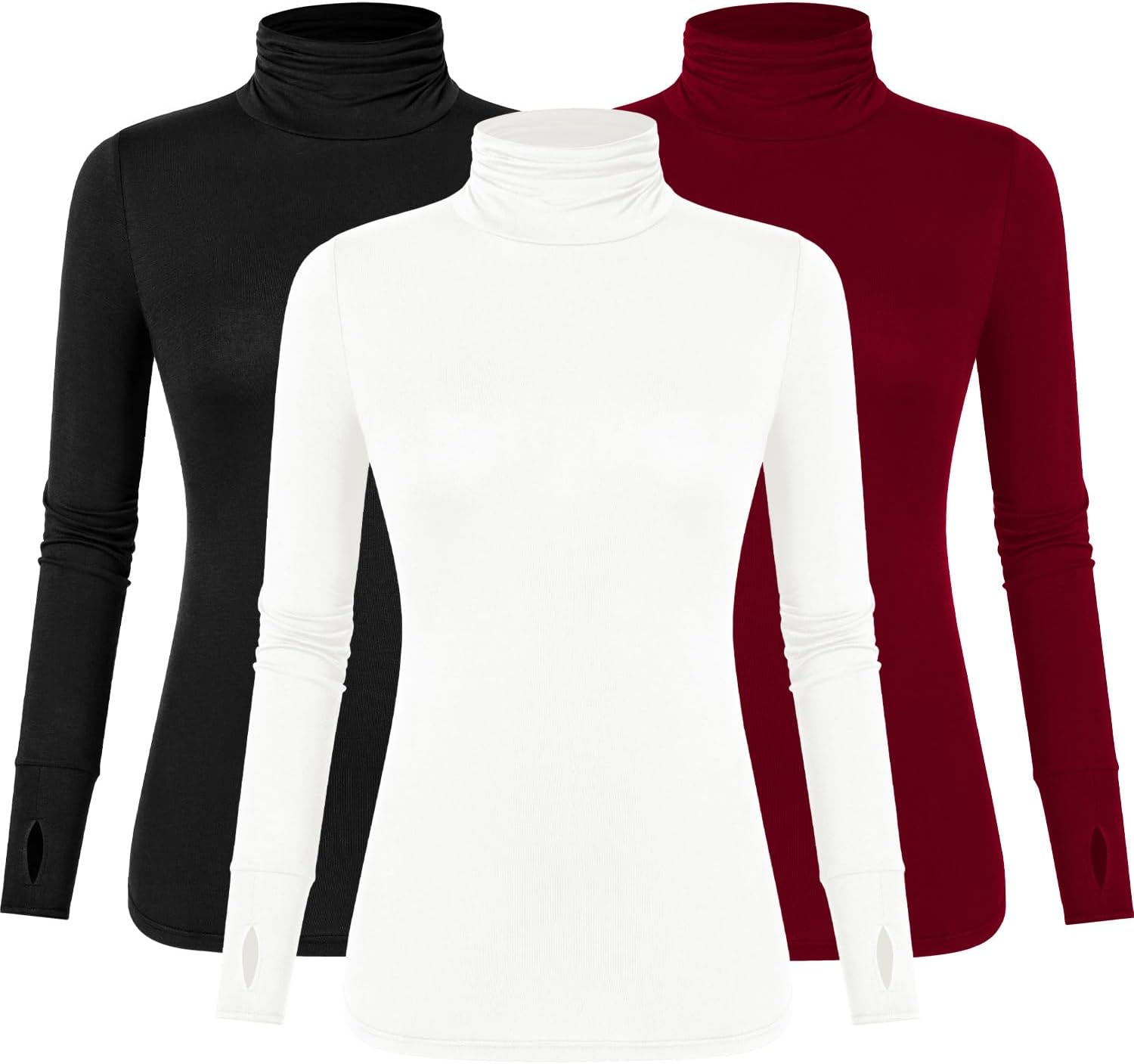 LUYAA Women's Long Sleeve Turtleneck, Special Lightweight Slim Active T-Shirts,...