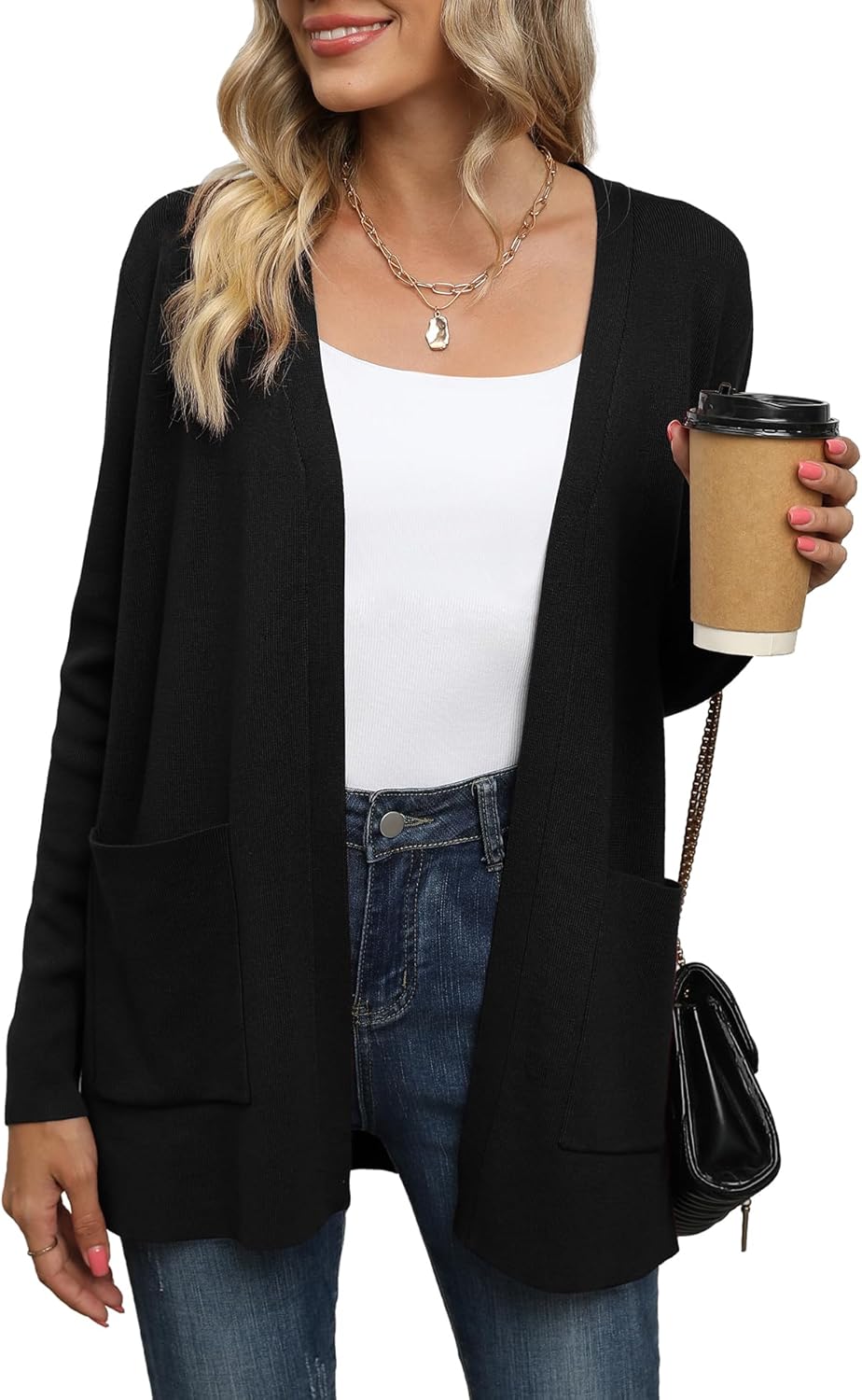 LILBETTER Womens Casual Sweater, Special Lightweight Long Sleeve Cardigan Sweate...