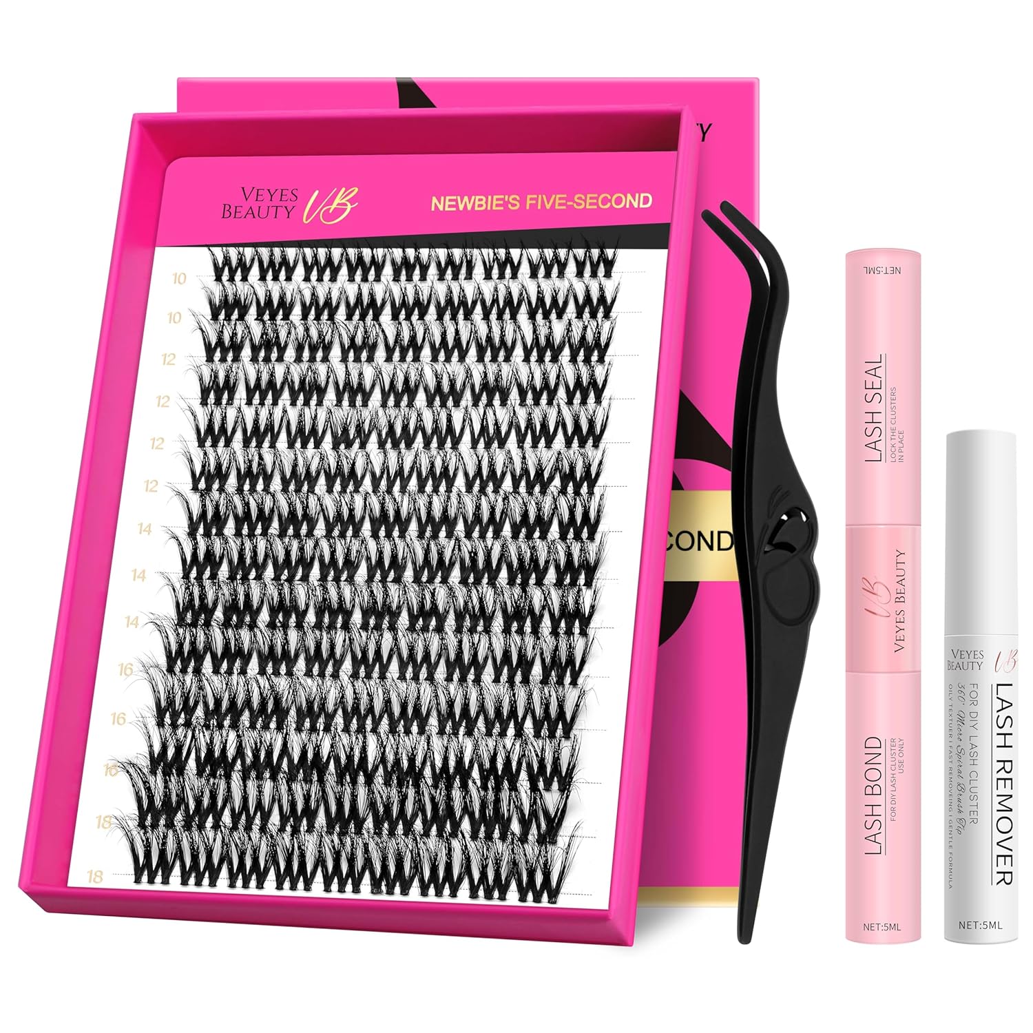 VEYESBEAUTY Lash Clusters Kit Fluffy Individual Lash Extensions VBmuse 3D Layere...