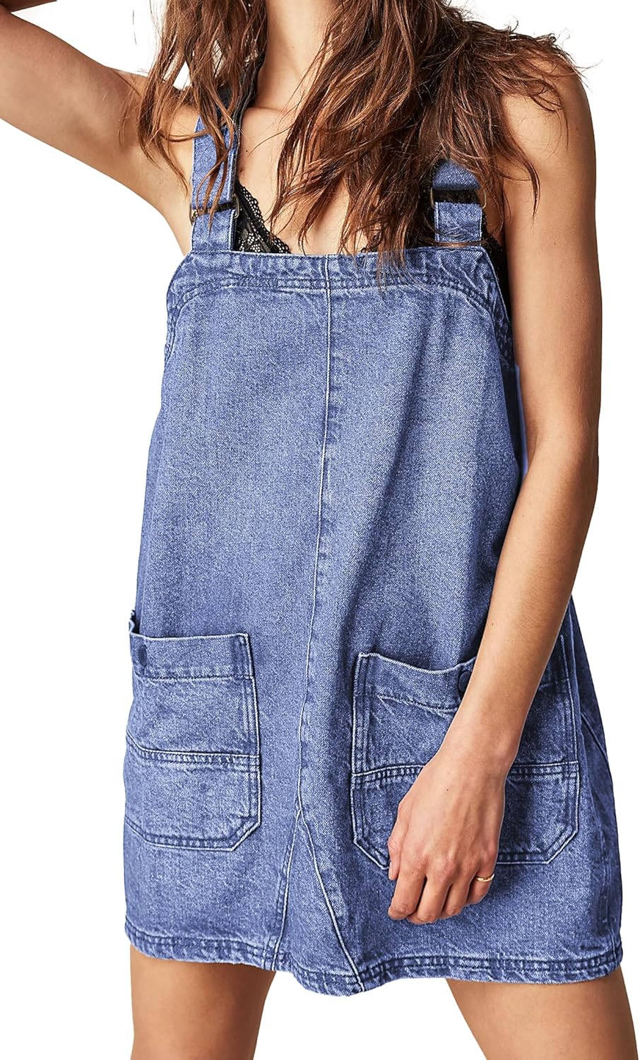 Women's Denim Overalls Dress, Special Casual Summer Loose Bib Rompers, Unique Ad...