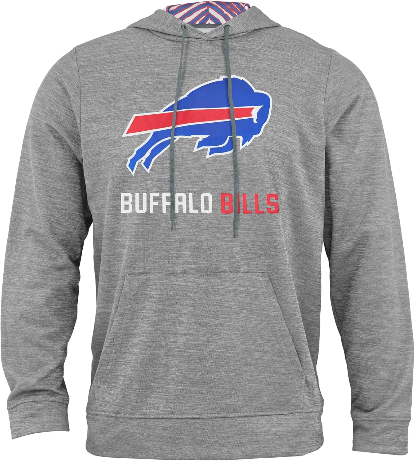 Zubaz NFL Men's Heather Grey Fleece Hoodie, Special Pro Football Hoodie with Sta...