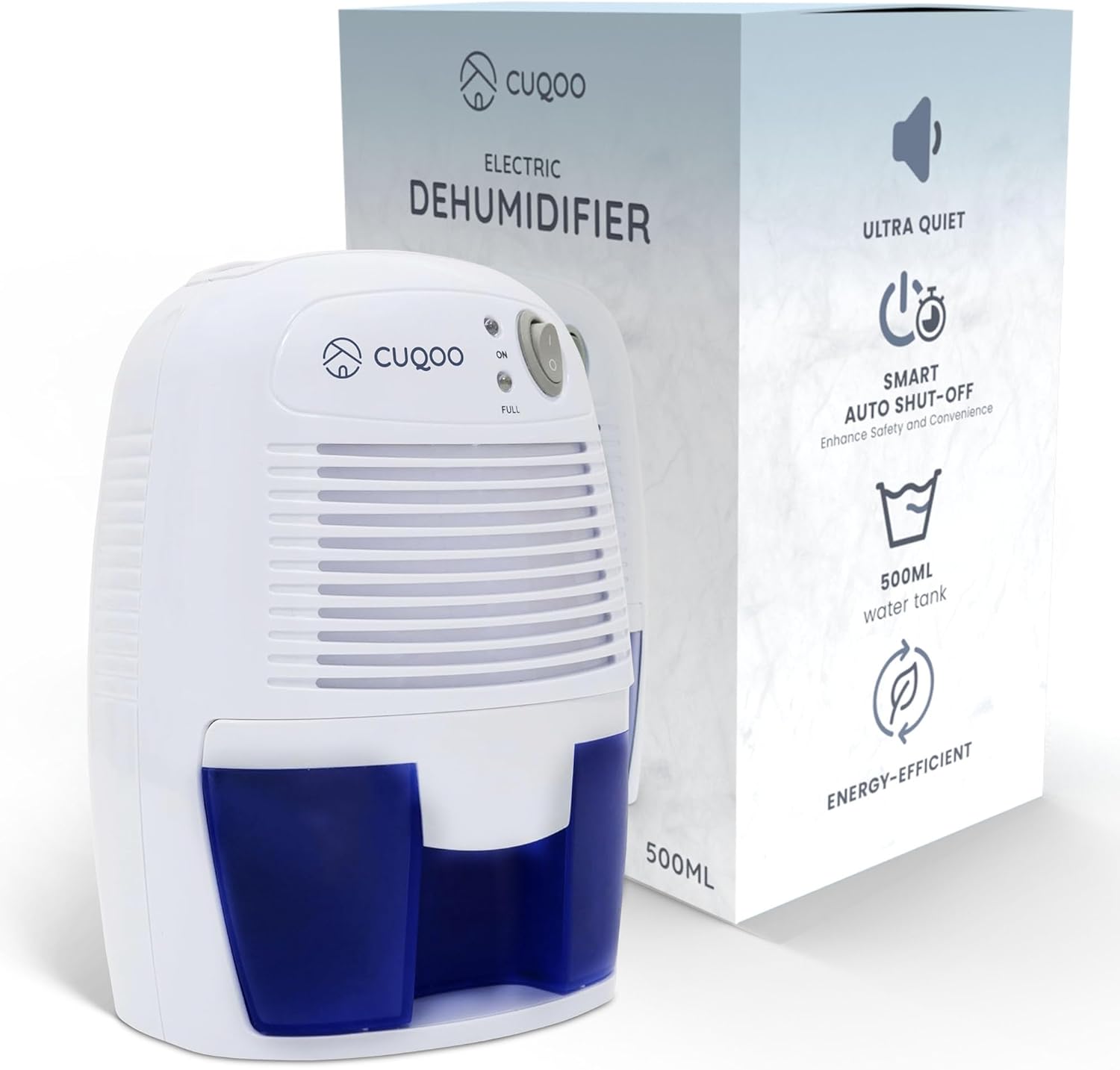 CUQOO 500ml Electric Dehumidifier, Special Damp Absorber with Ultra Quiet Techno...