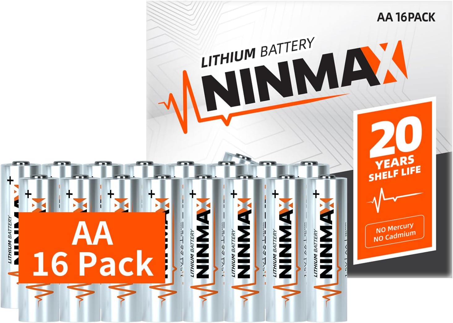 NINMAX Lithium AA Batteries, Special 3500mAh 1.5V Longest Lasting Battery for Hi...