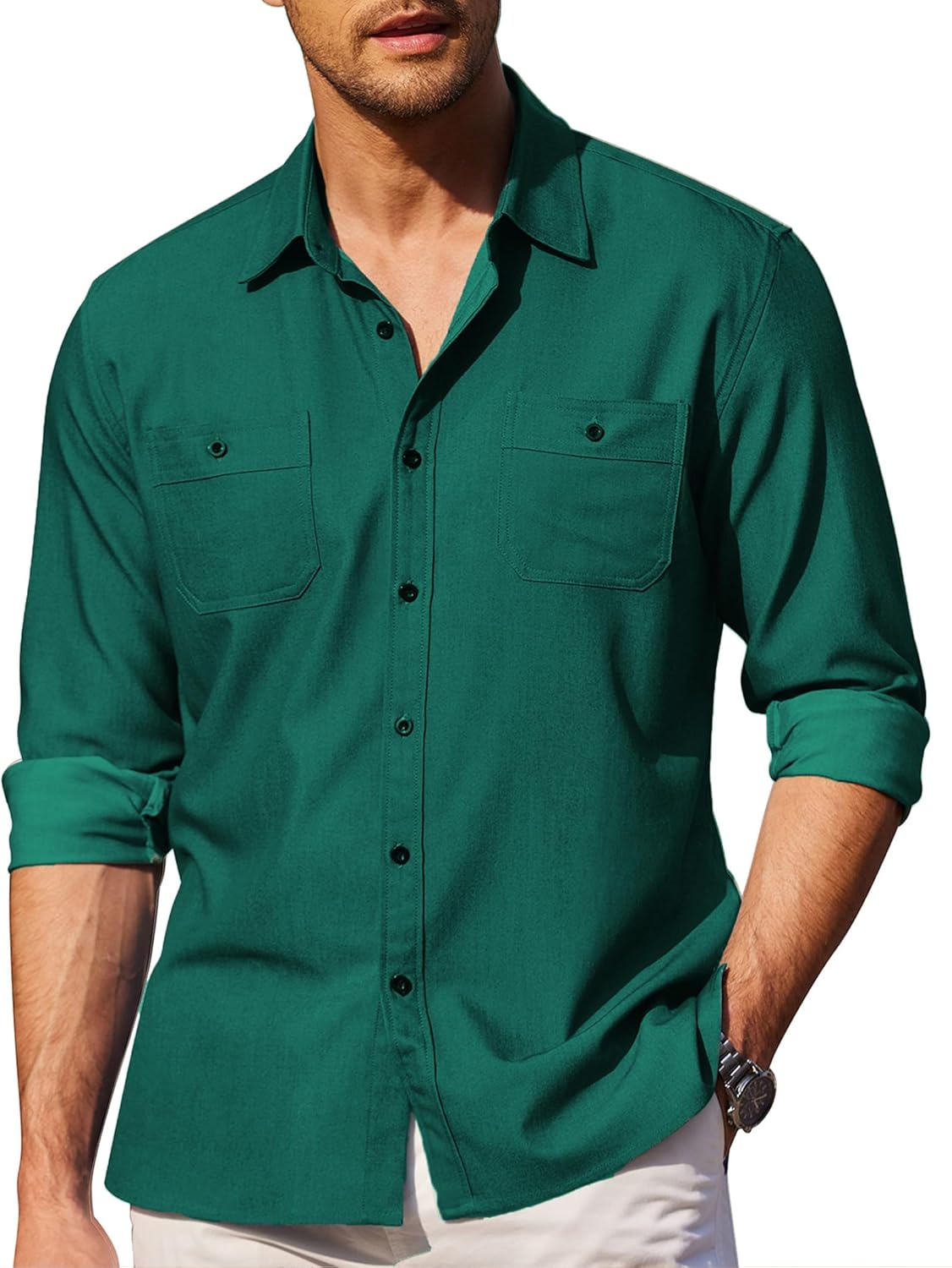 COOFANDY Mens Casual Button Down Shirts, Special Long Sleeve Wrinkle Free Untuck...