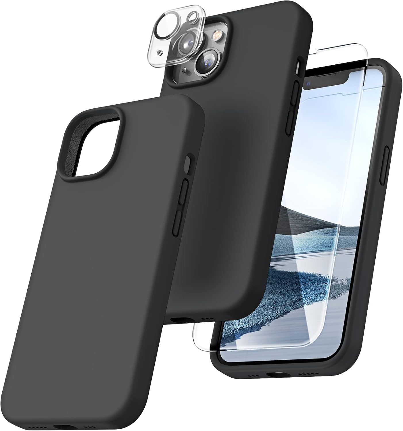 TOCOL 5 in 1 for iPhone 14 Plus Case, with 2 Pack Tempered Screen Protector + 2...