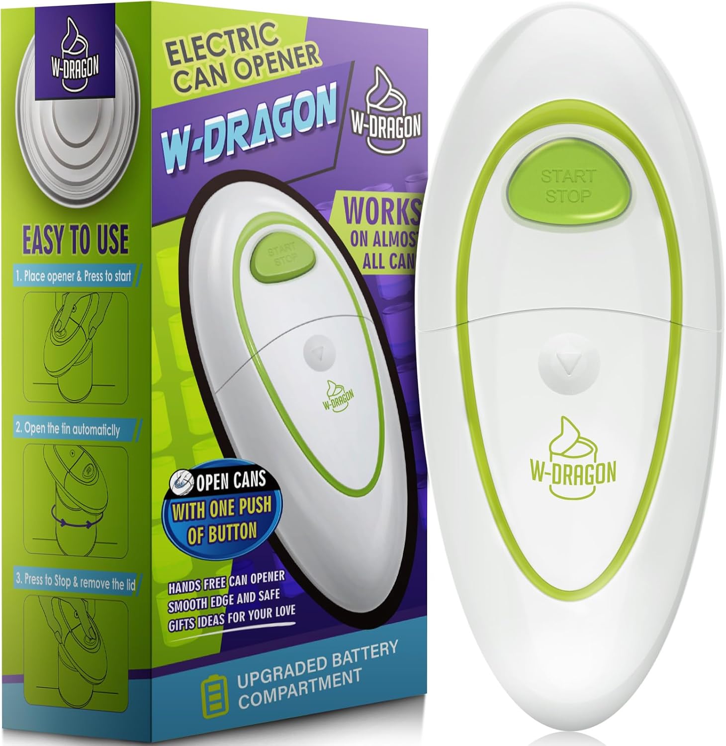 One Touch Electric Can Opener, Special Battery Operated Can Opener Fits All Size...