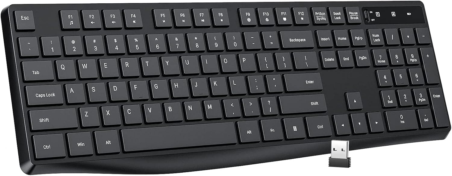 Lovaky MK98 Wireless Keyboard, 2.4G Ergonomic, Com...
