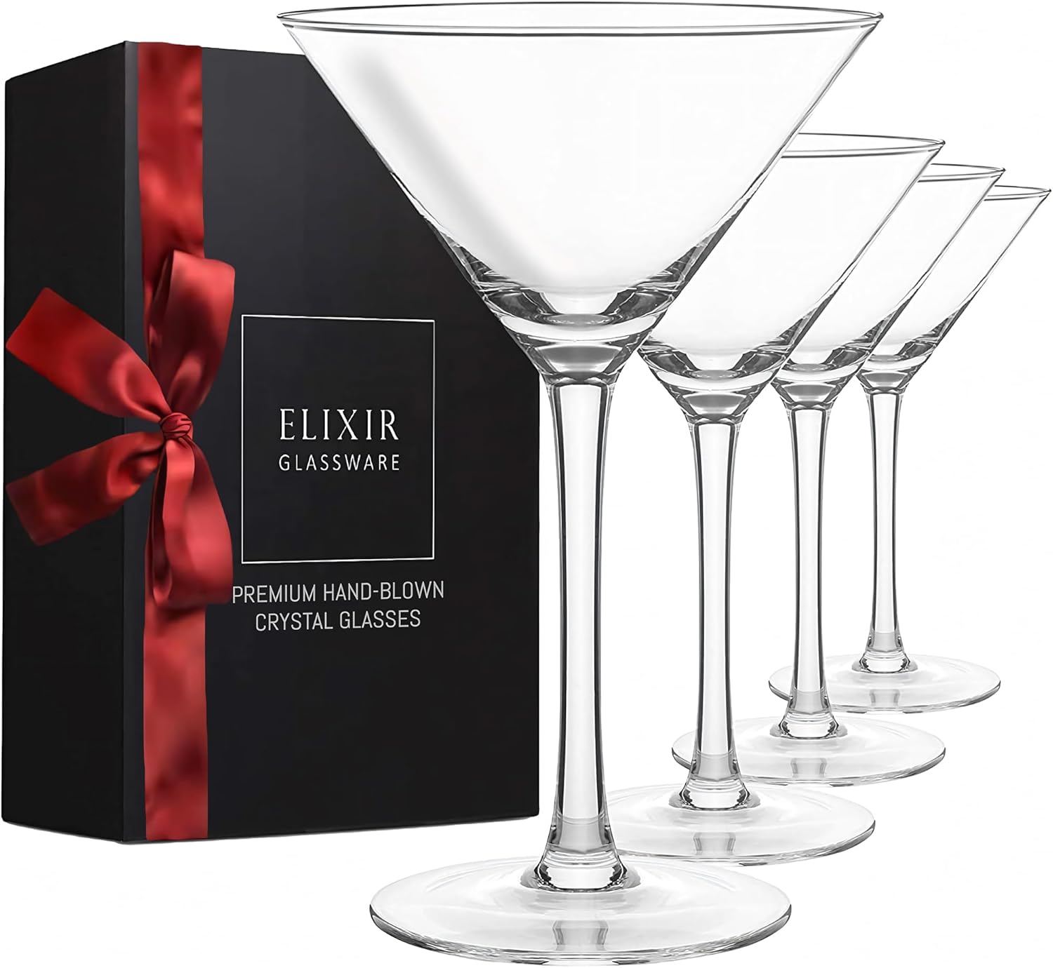 ELIXIR GLASSWARE Martini Glasses, Elegant Martini Glass with Hand Blown Crystal,...