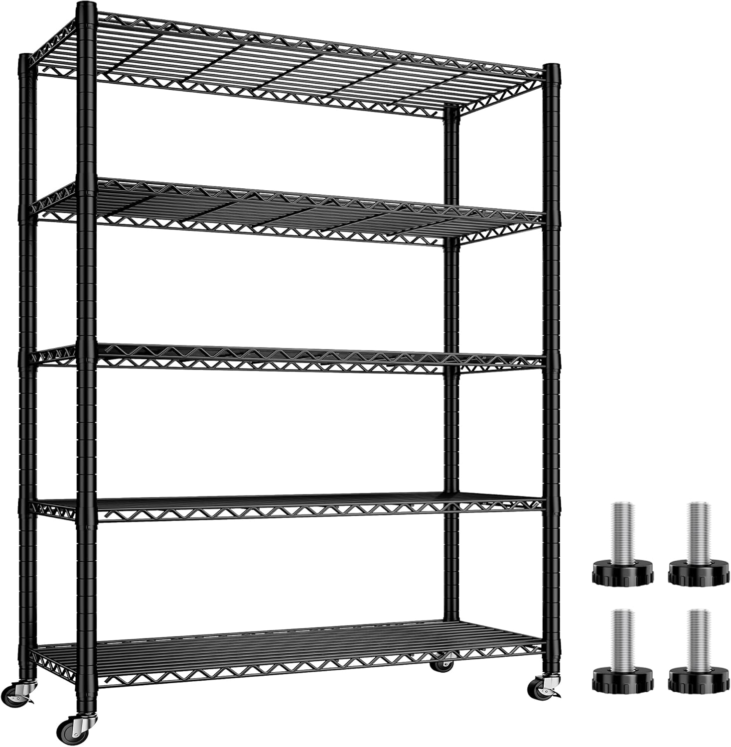 REIBII 76''H Wire Shelving Loads 2100LBS with 25mm Pipe Diameter,Storage Shelves...