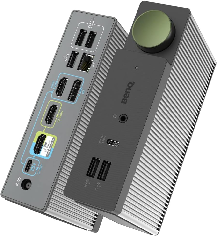 BenQ beCreatus 13-in-1 USB C Hybrid Dock | Gaming Dock HDMI 2.1 | Dual Source Sw...