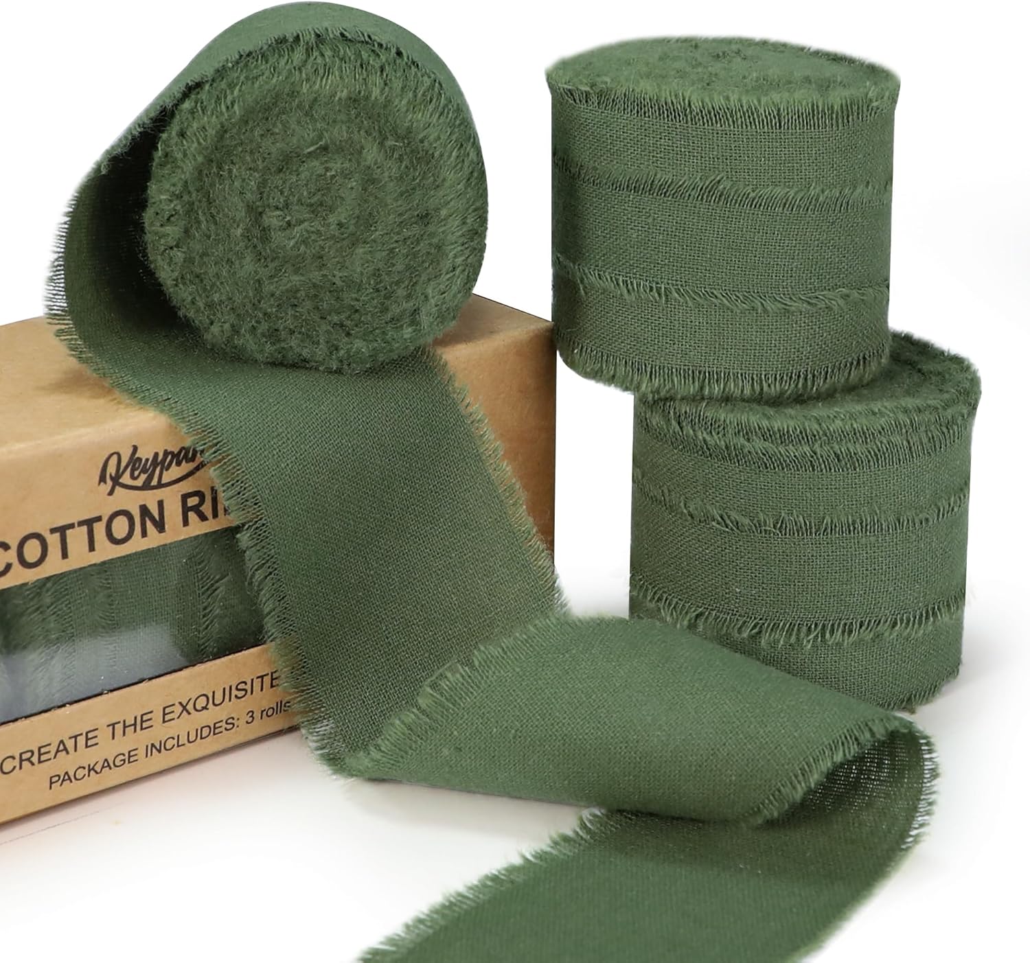 ### Examples Best Hunter Green Ribbon, High-Quality Handmade Cotton Frayed Fring...