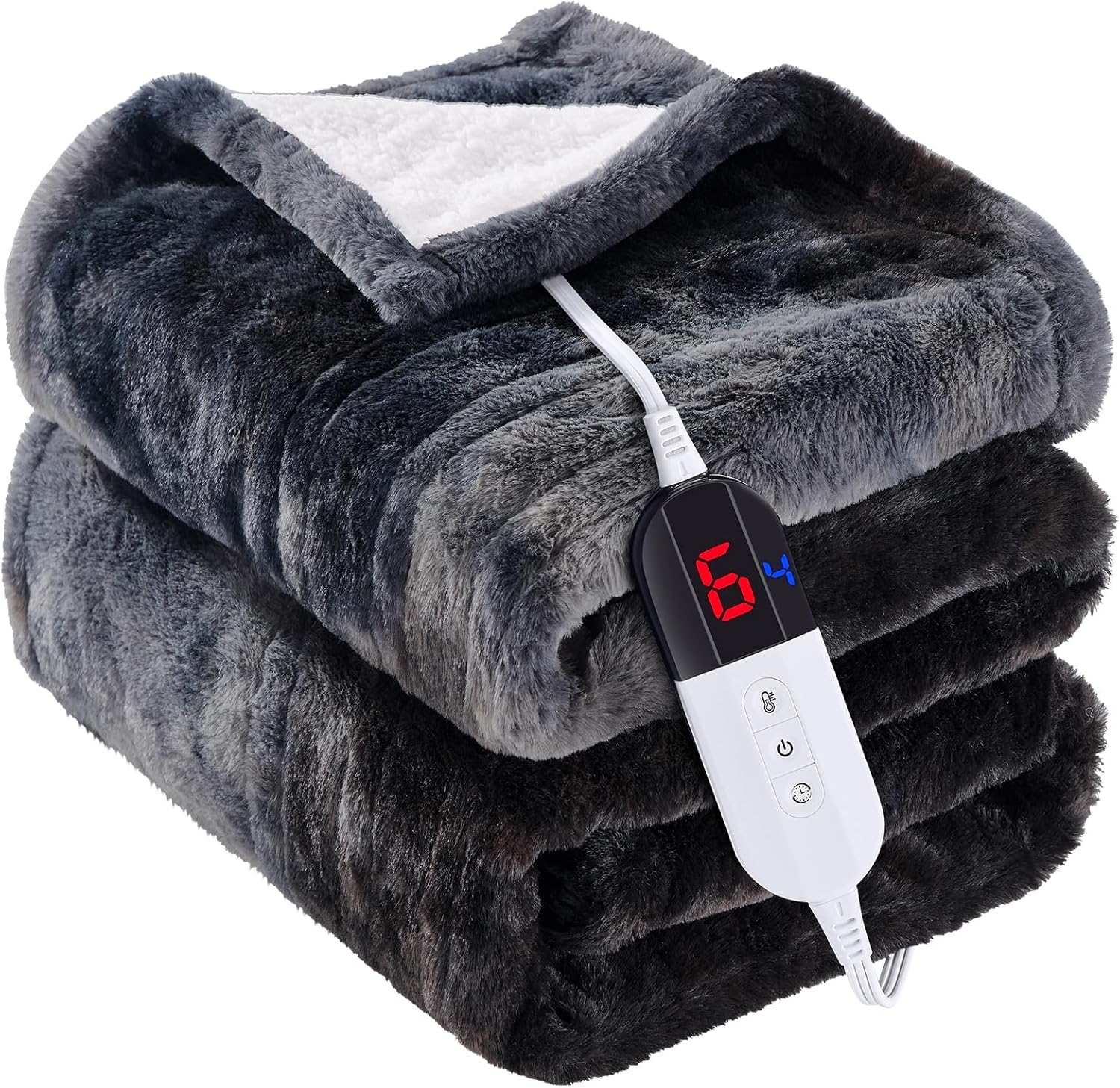 Electric Heated Blanket Throw 50"x60", Super Soft Flannel Heating Blanket with 8...
