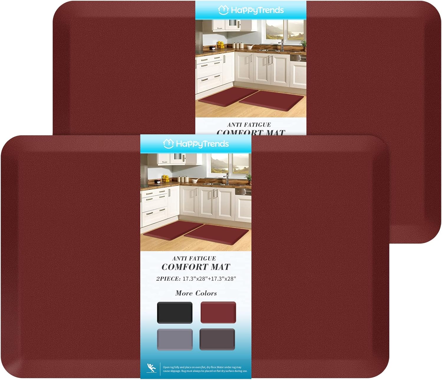 HappyTrends 2 PCS Kitchen Mat, Special Cushioned Anti-Fatigue Floor Mat, Innovat...