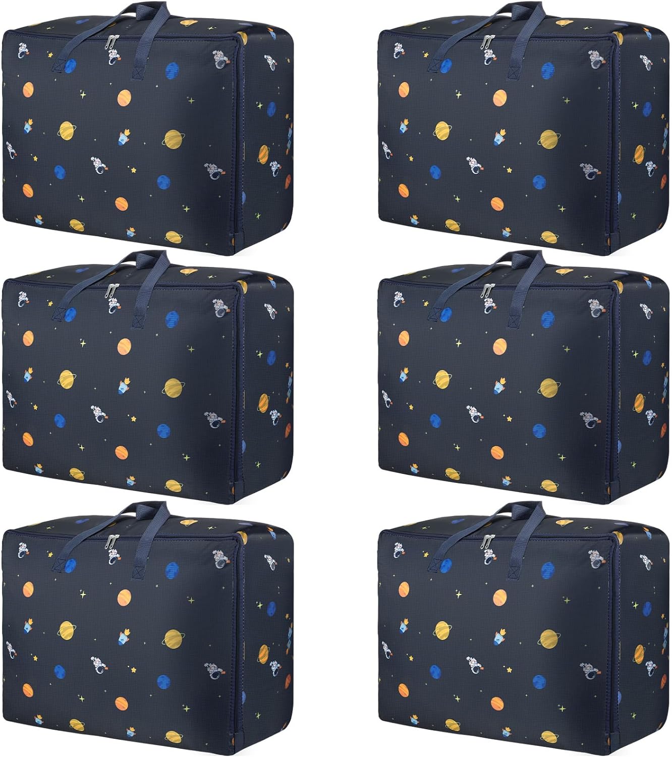 6 Pack 105L Moving Bags, Heavy Duty Storage Bags Large Storage Box with Zips for...