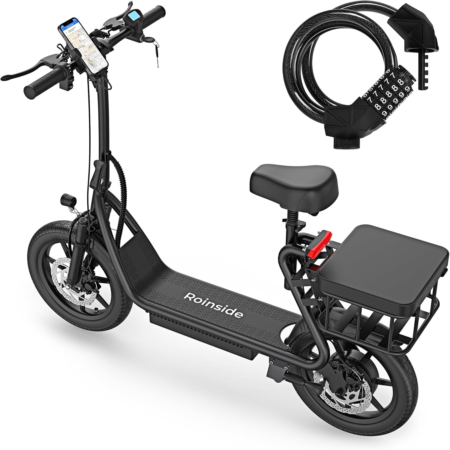 Electric Scooter for Adults - 350W Motor,Up to 19 MPH, 8.5" Solid Tires Portable...