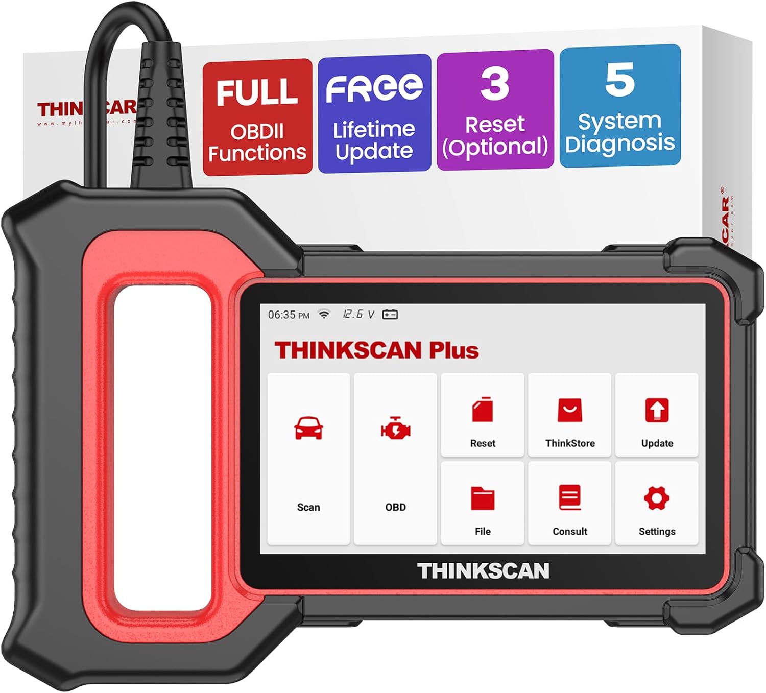 THINKCAR OBD2 Scanner, ThinkScan Plus S4 ABS/SRS/T...