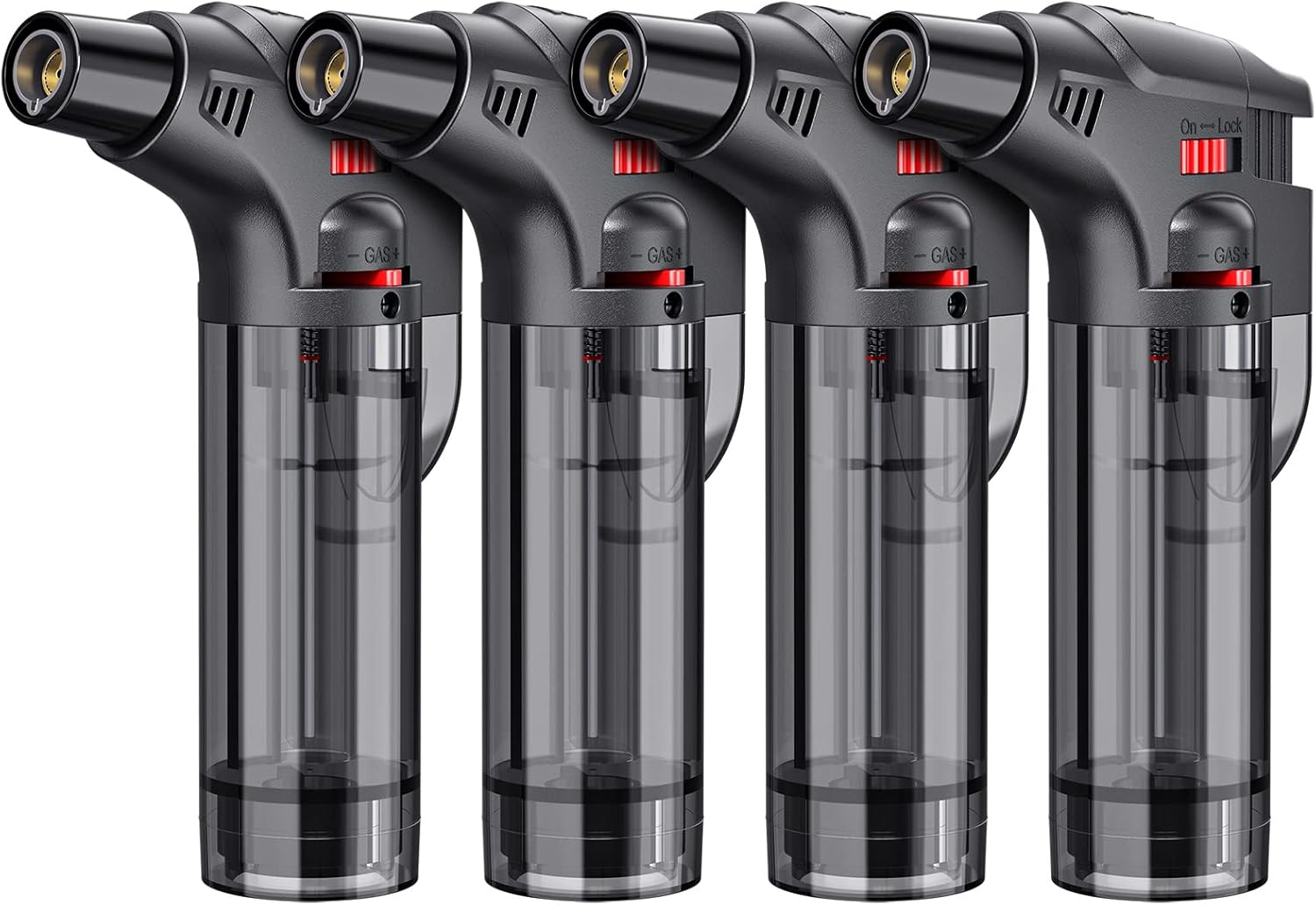 Torch Lighters, 4 Pack, Butane Refillable Jet Flame Torch Lighter, Windproof, Sa...
