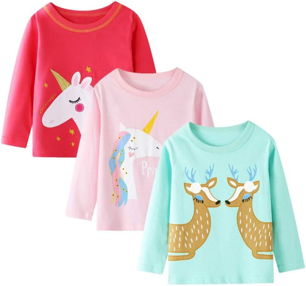 Girl Long Sleeve Shirts, Special Christmas Tops Tees Cotton, High-Quality Casual...