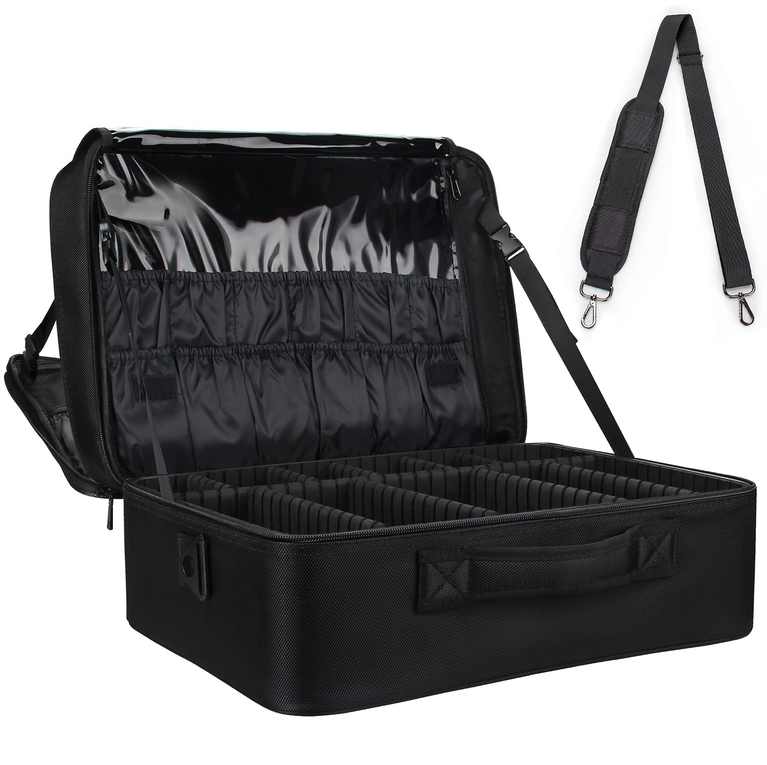 MONSITNA Extra Large Makeup Case 17 Inch Super Large Capacity Travel Makeup Trai...