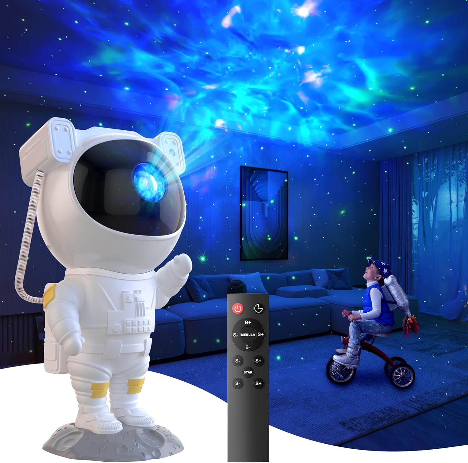 Star Projector Galaxy Light, Special Astronaut Light Projector for Kids Night Li...