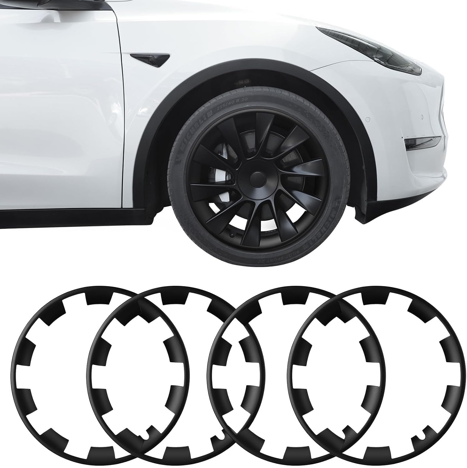 BASENOR Tesla Model Y 20 Inch Wheel Rim Protector ABS Rim Guard Rim Hubcap Cover...