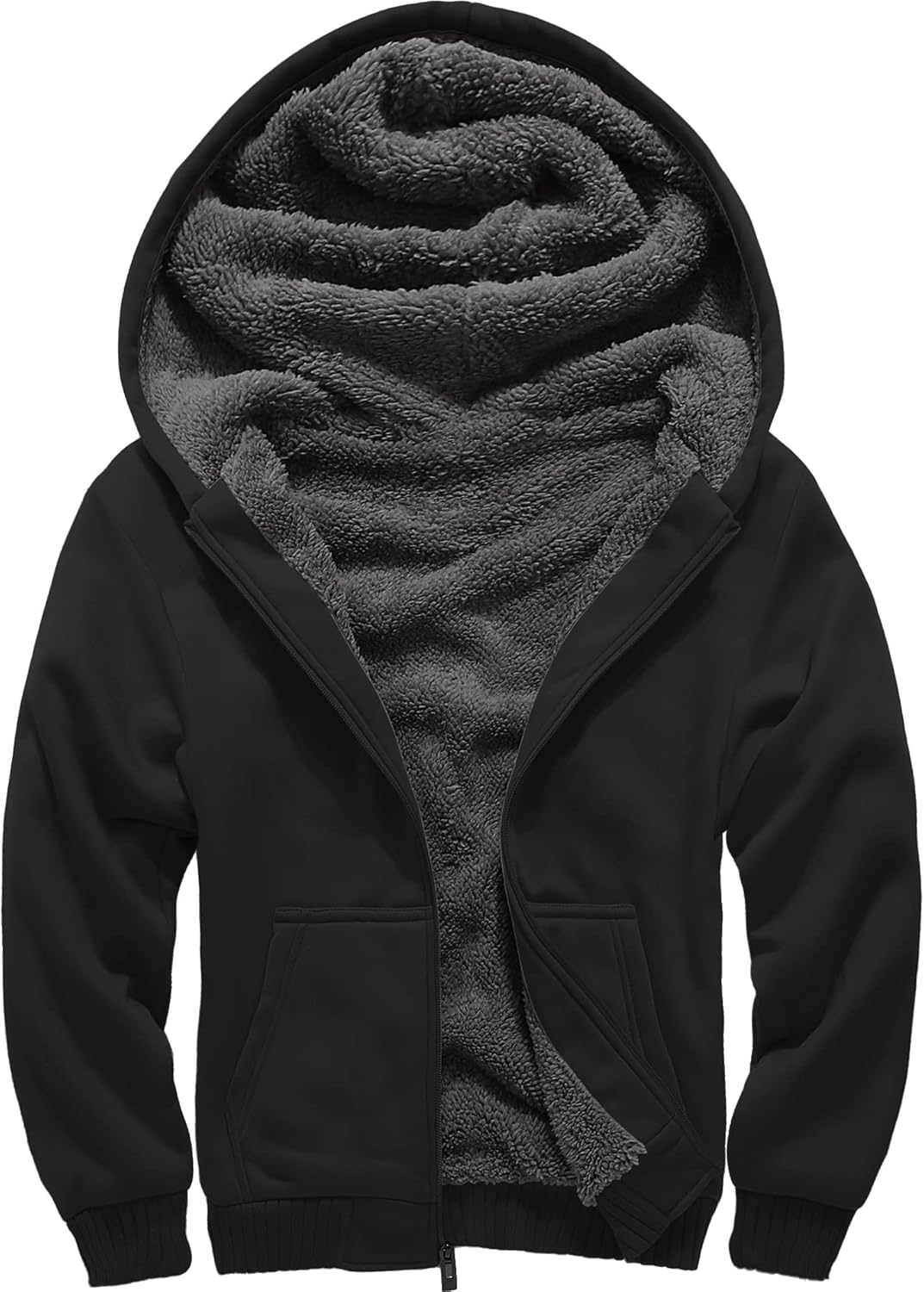 GEEK LIGHTING Boys Sherpa Lined Hoodie Kids Fleece Sweatshirt Full Zip Hooded Ja...