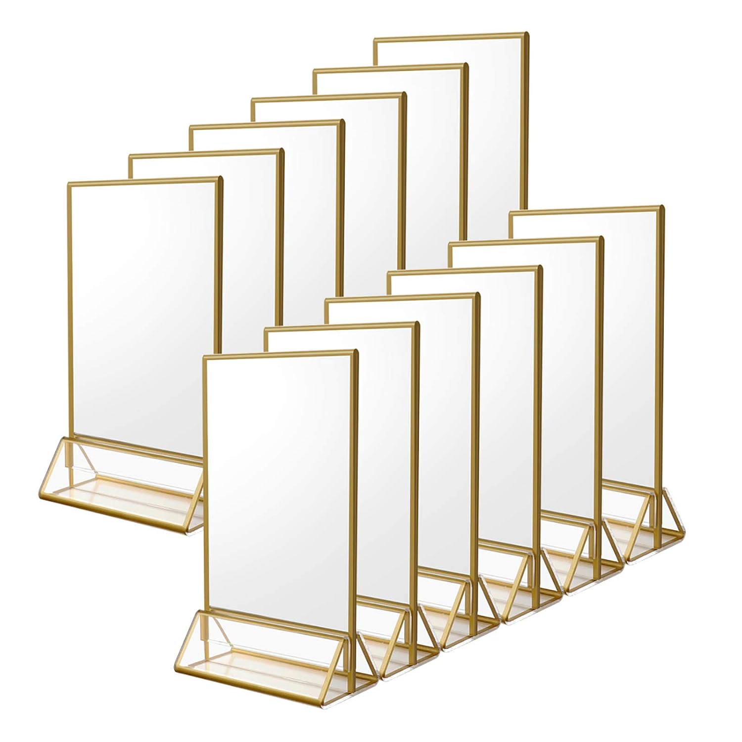 Special NIUBEE 12Pack 4x6 Clear Acrylic Wedding Table Number Holder Stands, Uniq...