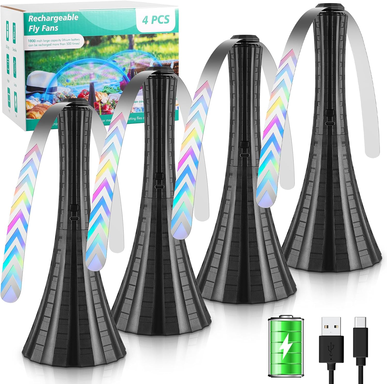 Fly Fans for Tables Rechargeable, Fly Fans for Outdoor Tables USB, Fly Fans to K...