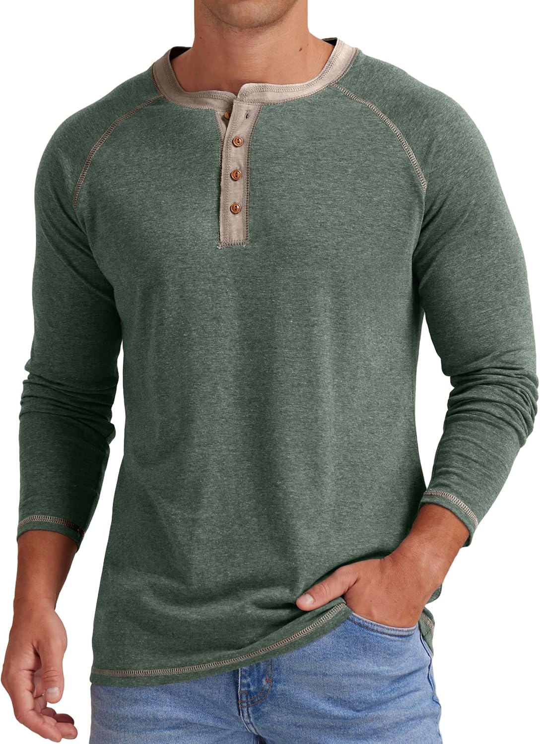 Sailwind Mens Henley Long/Short Sleeve T-Shirt Cotton Casual Shirt 01 Long Sleev...