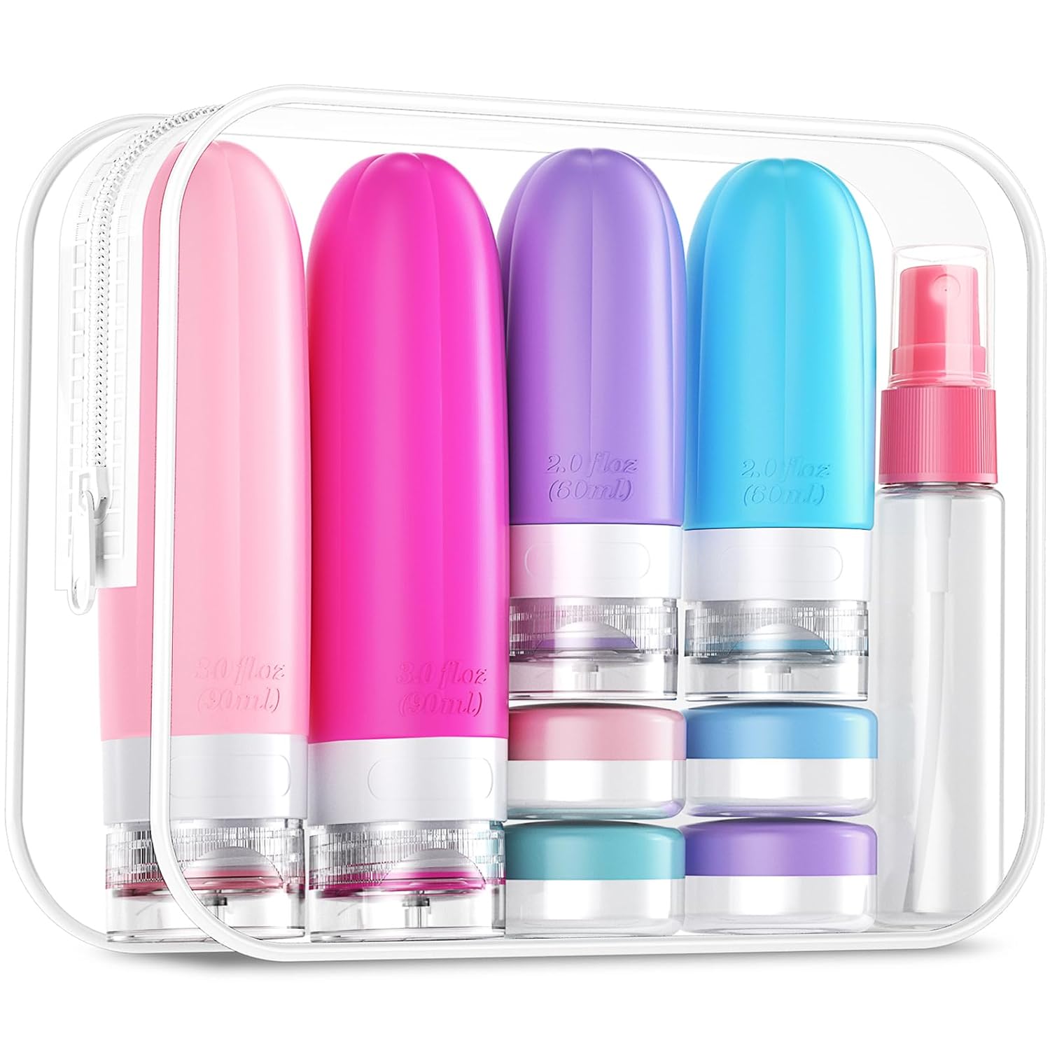 Gemice 16 Pack Travel Size Bottles, TSA Approved Leakproof Travel Containers for...