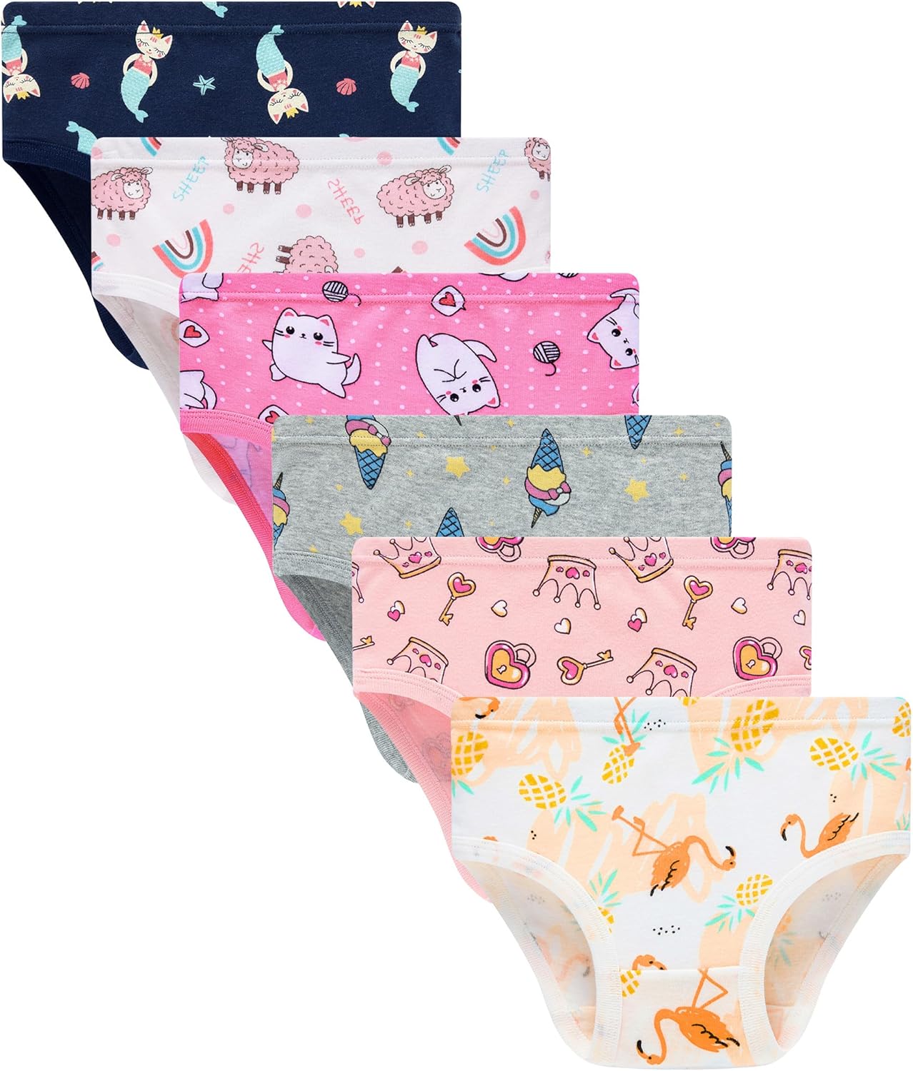 Finihen Toddler Girls Cotton Underwear, Special Cute Print Briefs, High-Quality...