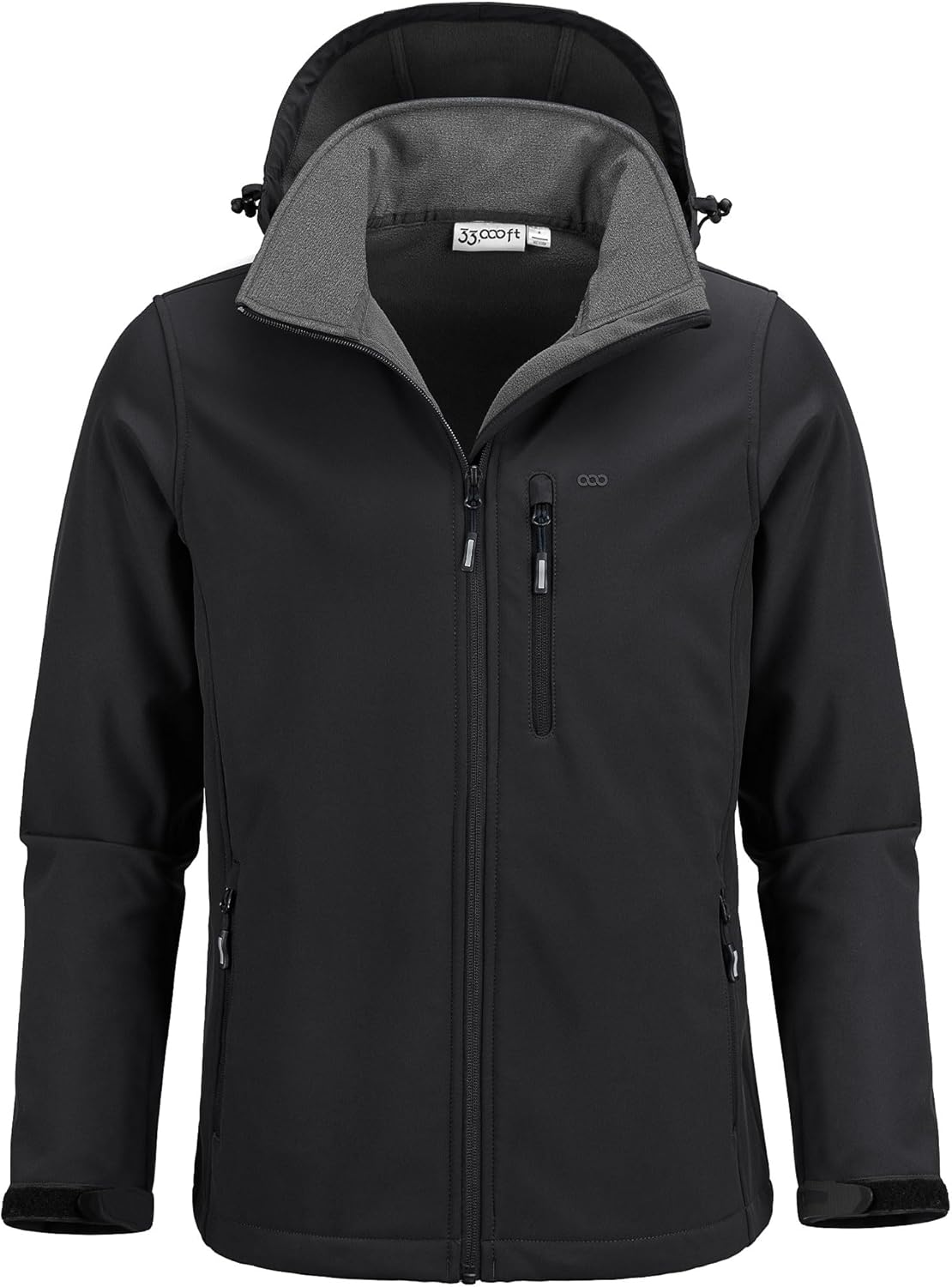 33,000ft Men's Softshell Jacket with Hood Fleece Lined Windbreaker Lightweight W...